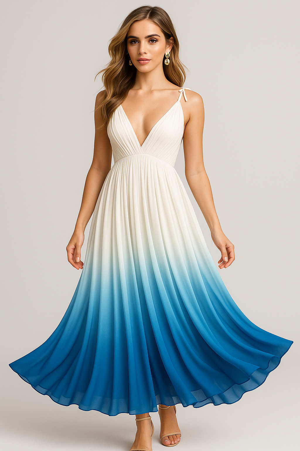 Marina | Elegante Maxikleid Ombre con scollo a V profondo - - fashion women Womens womens fashion - Concept Palermo