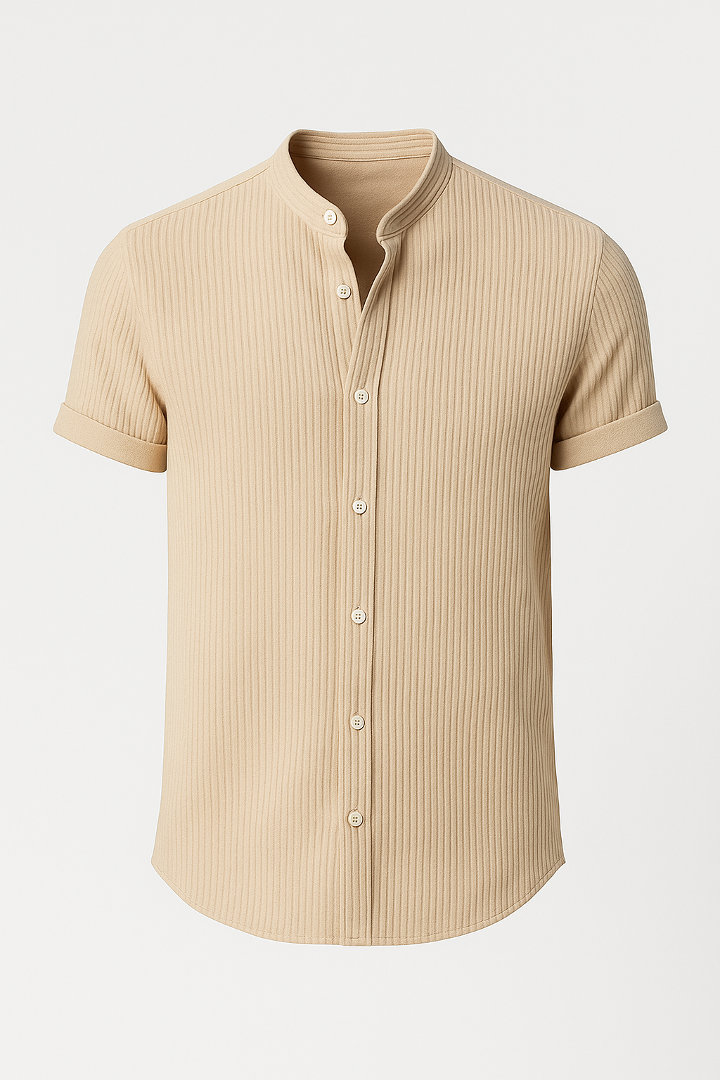 Aiden | Camicia uomo a maniche corte in cotone – Traspirante, elegante e versatile - Beige - 140525 gmc140525 men shirt - Concept Palermo