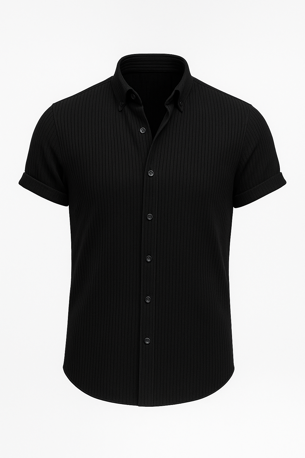 Aiden | Camicia uomo a maniche corte in cotone – Traspirante, elegante e versatile - Nero - 140525 gmc140525 men shirt - Concept Palermo