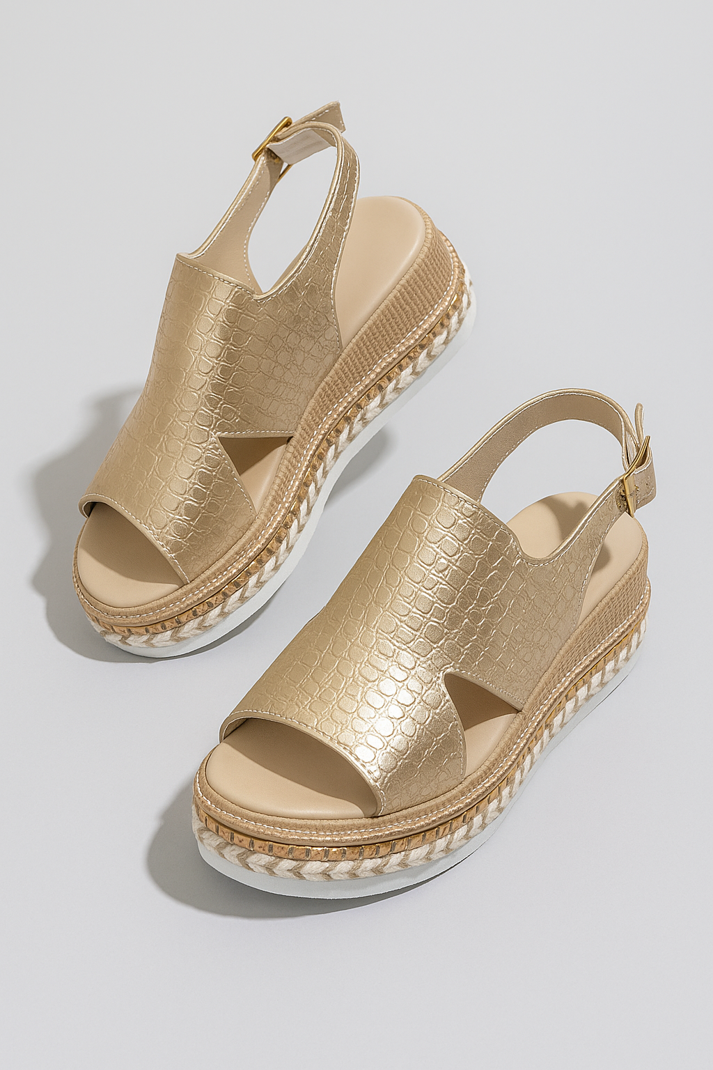 Annika | Sandali Slingback con Plateau Metallizzato - Oro - Frauen Sandalen SUMMER - Concept Palermo