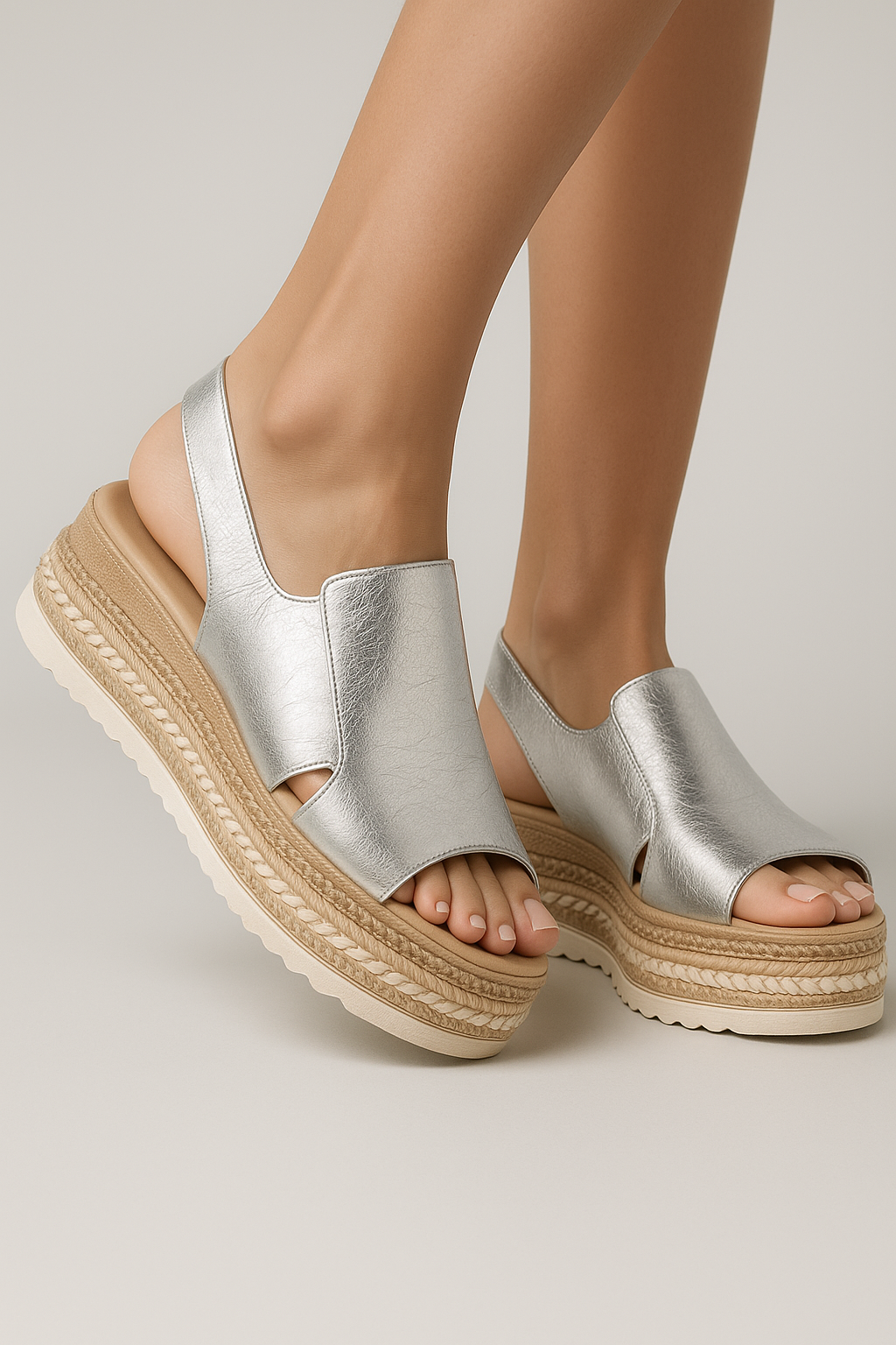 Annika | Sandali Slingback con Plateau Metallizzato - - Frauen Sandalen SUMMER - Concept Palermo