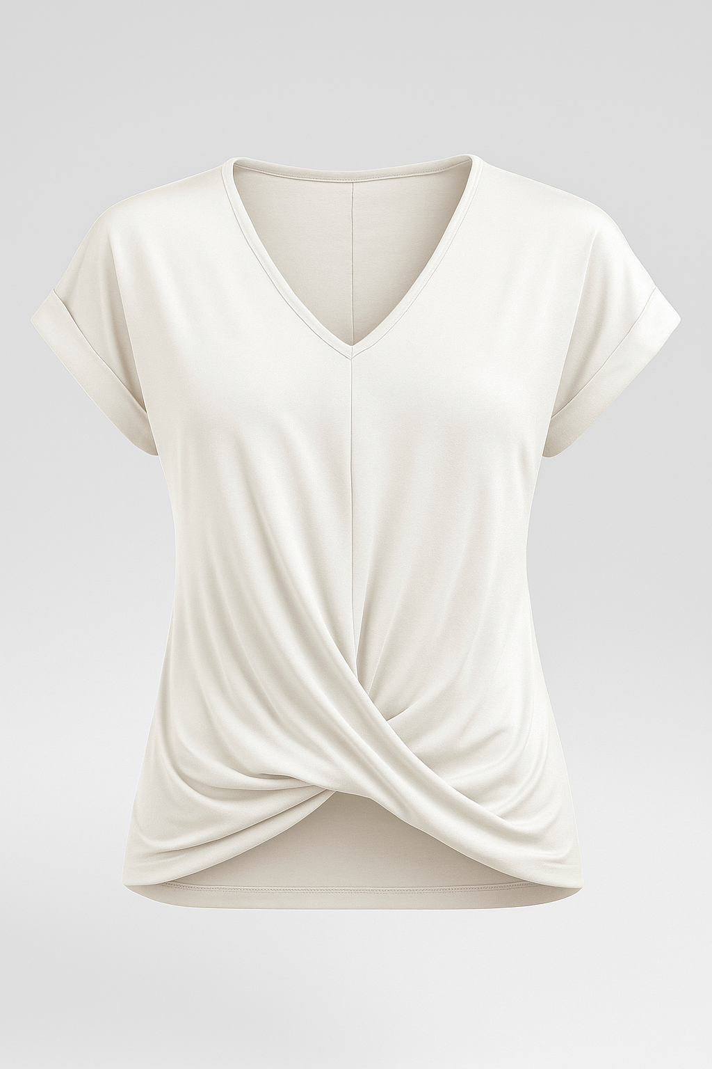Ruth | Maglietta con scollo a V in tessuto morbido e leggero - Bianco - Frauen Oberteil Summer - Concept Palermo
