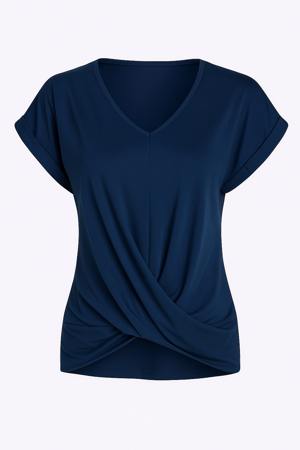 Ruth | Maglietta con scollo a V in tessuto morbido e leggero - Blu - Frauen Oberteil Summer - Concept Palermo