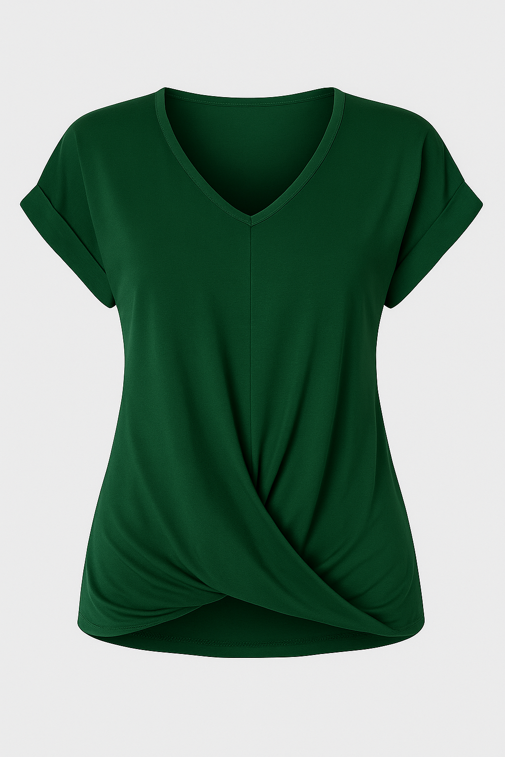 Ruth | Maglietta con scollo a V in tessuto morbido e leggero - Verde - Frauen Oberteil Summer - Concept Palermo