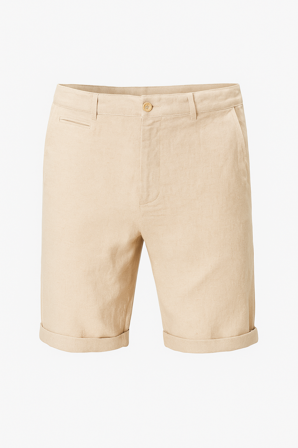 Anton | Pantaloncini in lino casual con orlo arrotolato - Beige - _wf_cus komfortable Shorts shorts for men Summer shorts - Concept Palermo