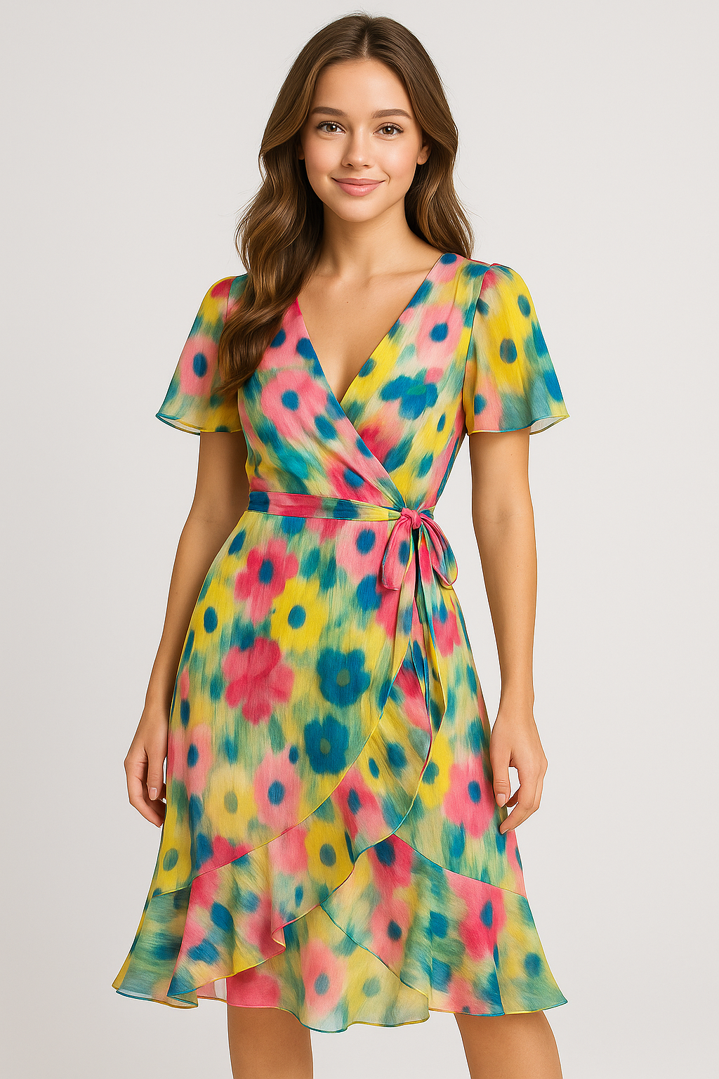Aleyn | Elegante vestito floreale midi - - Frauen Kleider SUMMER - Concept Palermo