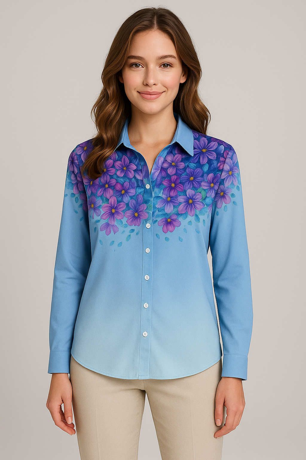Evain | Camicetta Elegante con Dettagli di Stampa Floral - - Frauen Bluse SUMMER - Concept Palermo