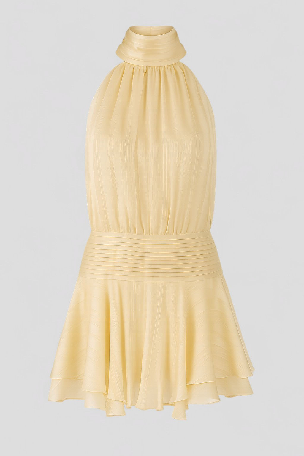 Ilona | Abito Donna Mini Elegante - Giallo - abbigliamento per occasioni speciali abiti per cene romantiche abito mini elegante chiffon leggero eleganza e comfort mini abito estivo taglio aderente vestito con perline vestito da cerimonia vestito per matrimoni - Concept Palermo