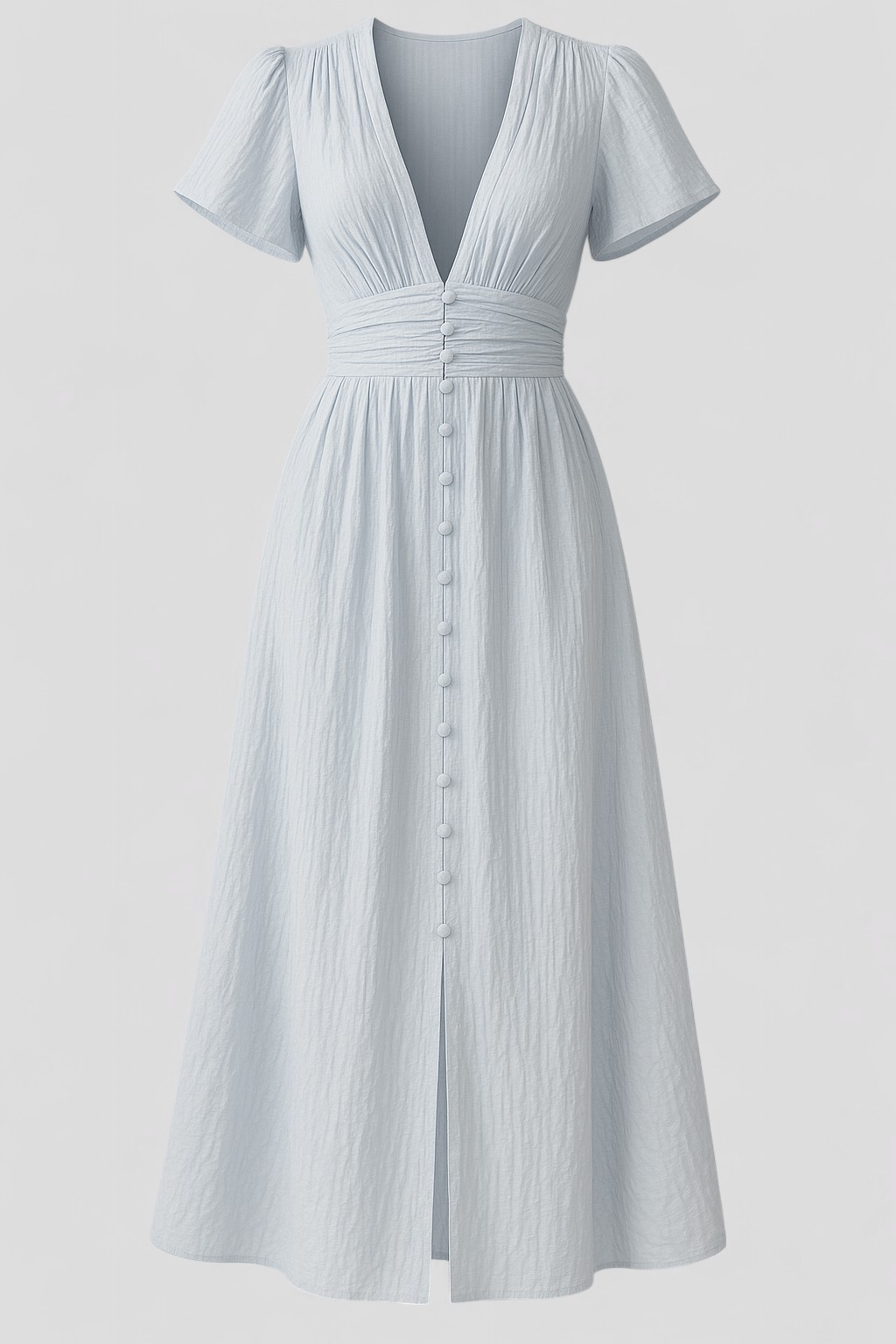 Giselle| Abito Donna Maxi Elegante - Azzurro cielo - abito da donna abito estivo abito fantastico abito leggero abito maxi abito romantico maxi dress vestito con maniche a sbuffo vestito elegante vestito per eventi - Concept Palermo