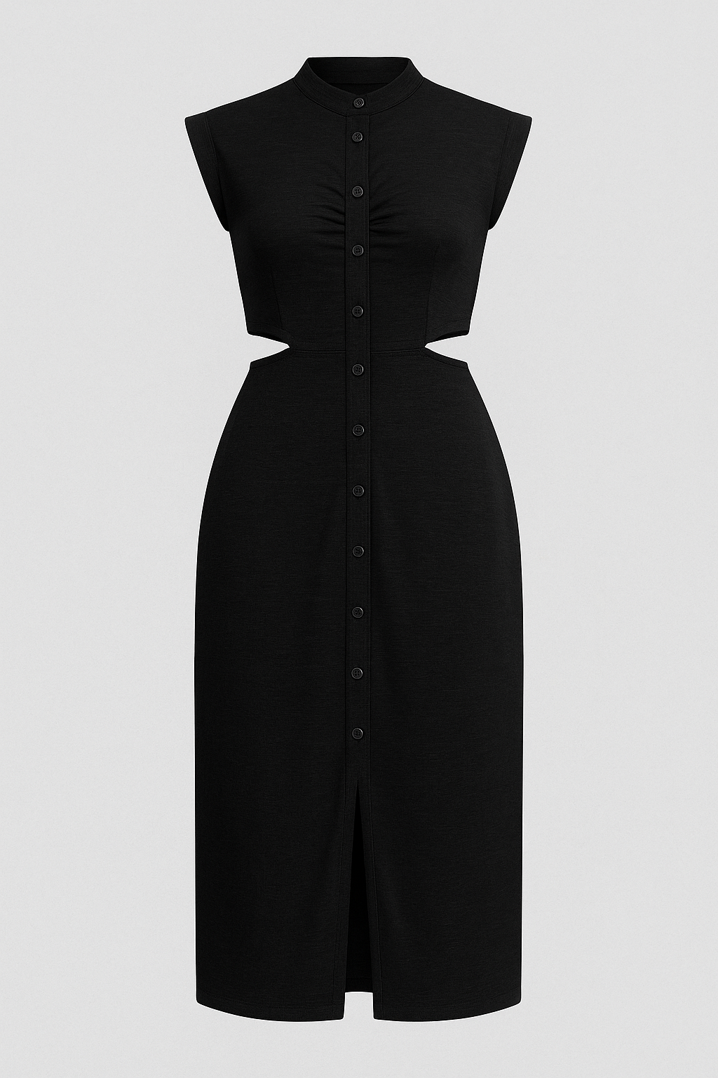 Lisette | Abito Elegante con Maniche a Cappuccio - Nero - abbigliamento formale abito con spacco abito elegante comfort premium design raffinato maniche a cappuccio moda moderna outfit romantico stile sofisticato tunica versatile - Concept Palermo