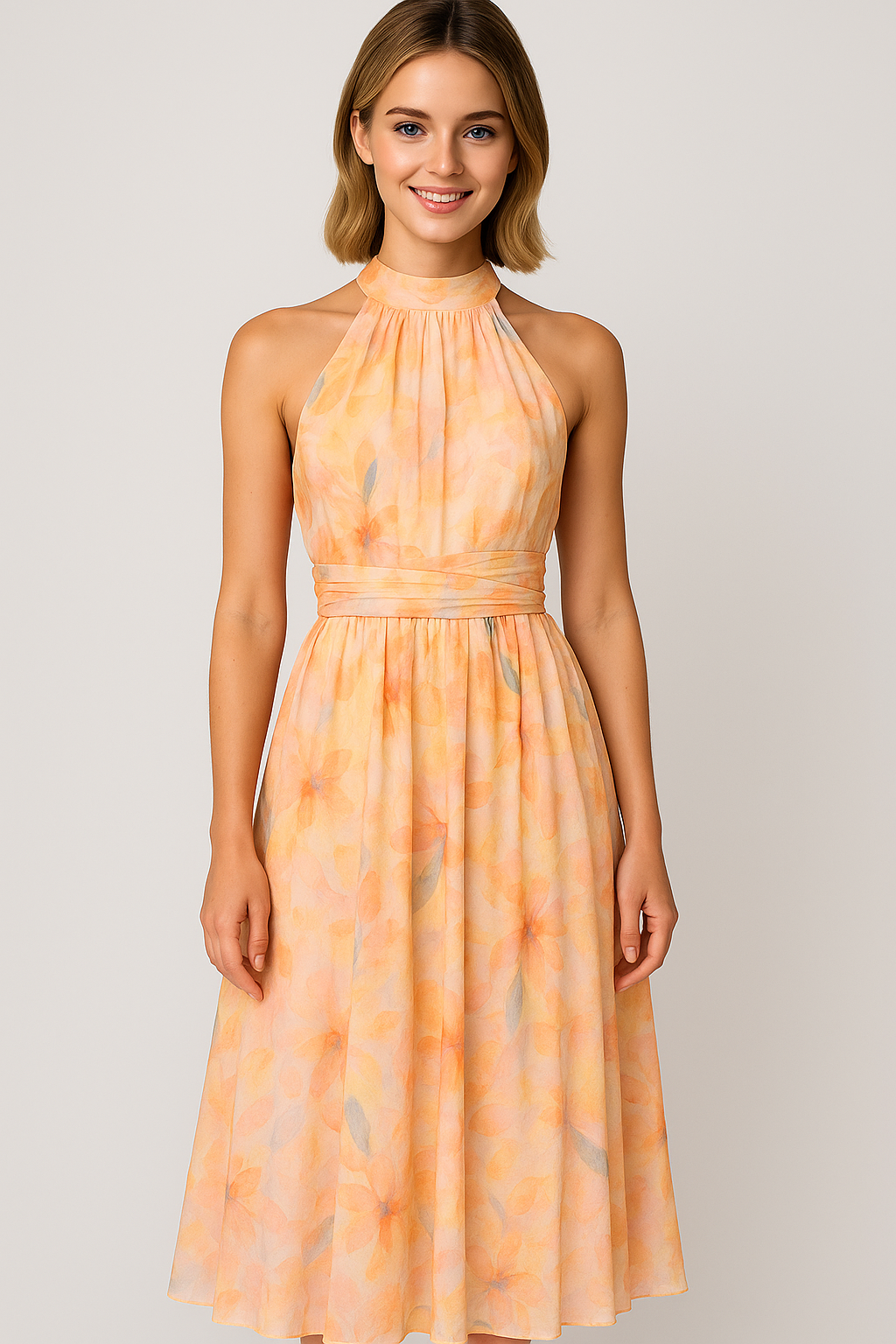 Vanna | Abito Maxi Estivo Elegante per Donna - - abito estivo abito maxi abito scollato abito senza maniche design unico elegante matrimonio in spiaggia occasioni speciali stile fluido tessuto leggero - Concept Palermo
