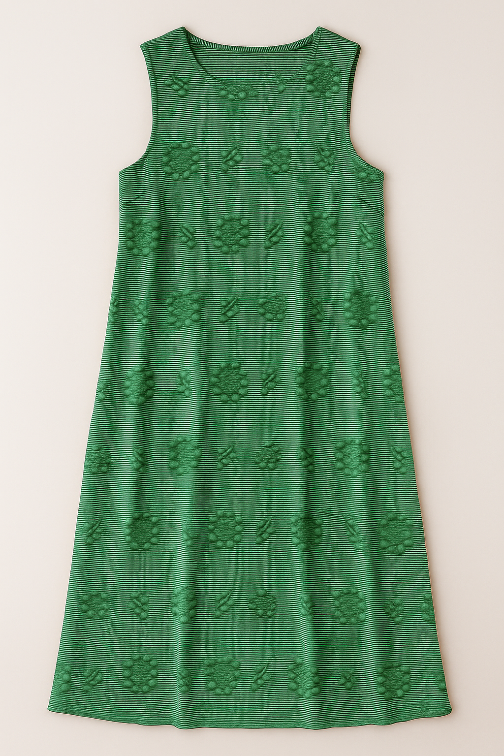 Bethany | Abito Estivo Donna con Tasche Elegante - Verde - abbigliamento estivo abito con tasche abito estivo comfort quotidiano eleganza semplice lunghezza midi ricami floreali silhouette relaxed stile casual estivo vestito senza maniche - Concept Palermo