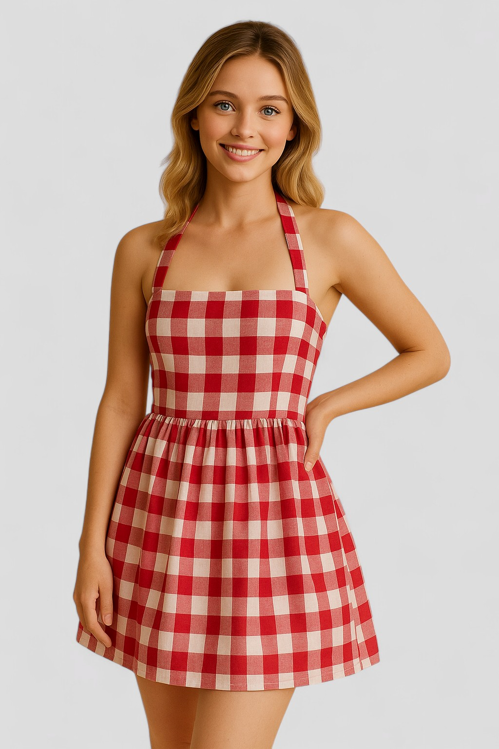 Avena | Abito Donna Flare Elegante in Cotone - - abito corto abito flare abito halter abito in cotone abito senza maniche fashion elegante look estivo moda femminile vestibilità regolare vestito estivo - Concept Palermo