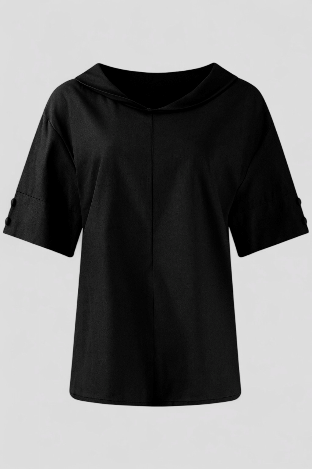 Gema | Blusa Donna Elegante in Lino Leggera - Nero - abbigliamento casual blusa ampia blusa donna estiva blusa in lino maglia traspirante moda donna outfit versatile style chic tessuto naturale top leggero - Concept Palermo