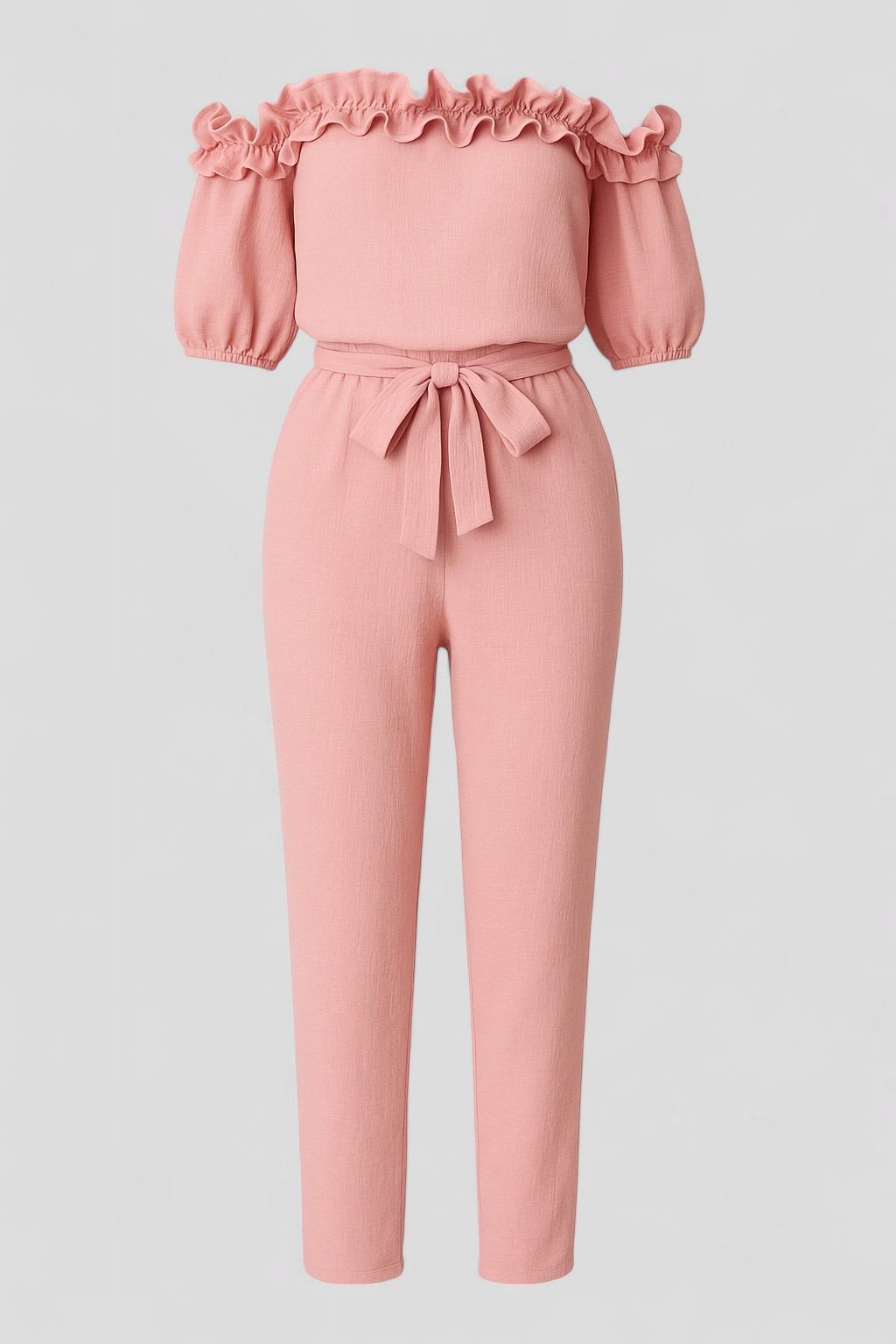 Emma | Kombinezon Elegante con Maniche a Volant - Rosa - abbigliamento estivo abito comodo capo alla moda kombinezon elegante look romantico maniche a volant outfit serale stile e comfort versatilità moda vestiti femminili - Concept Palermo