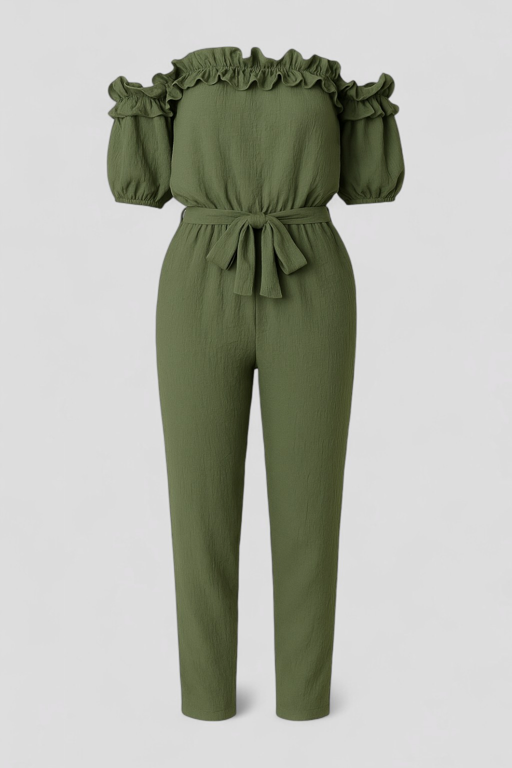 Emma | Kombinezon Elegante con Maniche a Volant - Verde - abbigliamento estivo abito comodo capo alla moda kombinezon elegante look romantico maniche a volant outfit serale stile e comfort versatilità moda vestiti femminili - Concept Palermo