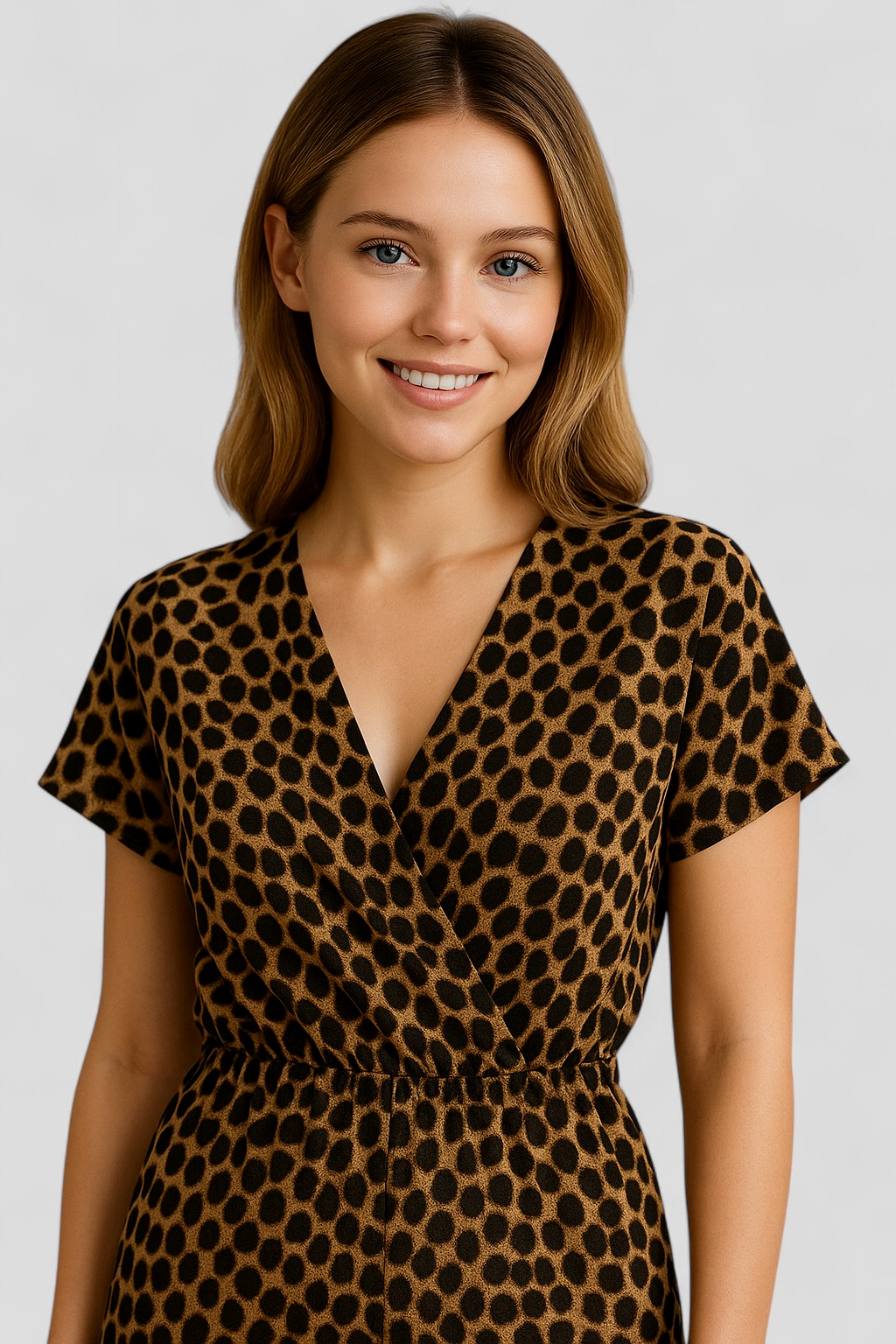 Tecla | Tuta Elegante Donna con Motivo Pantera - - abbigliamento versatile collo a V design pantera materiale morbido occasione casual pantaloni larghi stile moderno tuta chic tuta donna tuta elegante - Concept Palermo