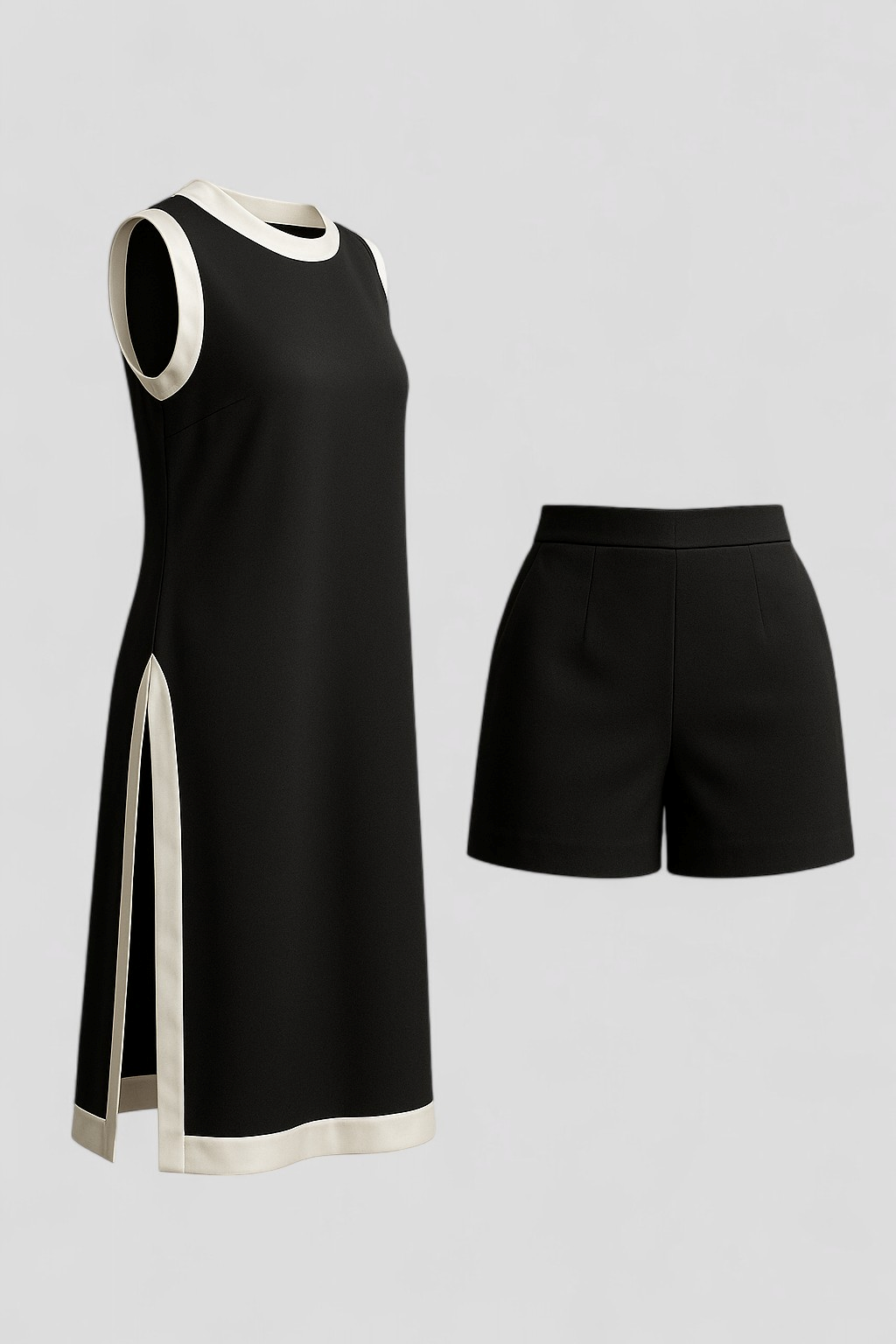 Arlo | Completo Estivo Donna Color Block Boho - Nero - Abbigliamento Casual Donna Abito Senza Maniche Comfort e Stile Donna Completo Estivo Donna Look Fresco Estivo Moda Color Block Outfit Boho Estate Set Due Pezzi Donna Shorts e Top Estivi Versatile Outfit Estivo - Concept Palermo