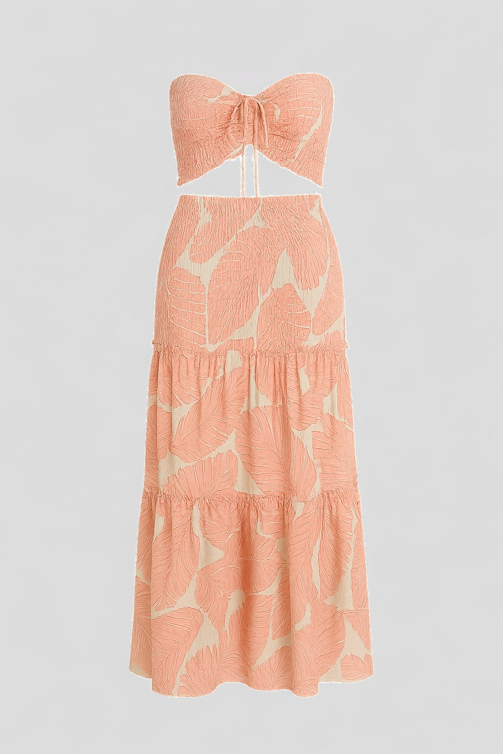 Edetta | Abito Estivo Aderente con Stampa Tropicale Donna - Rosa - Abito con Scollo Bandeau Abito Estivo Abito Multicolore Bordo Arricciato Design Aderente Look Estivo Stampa Tropicale Stile Aderente Vestito per Vacanze Vita Cinch - Concept Palermo