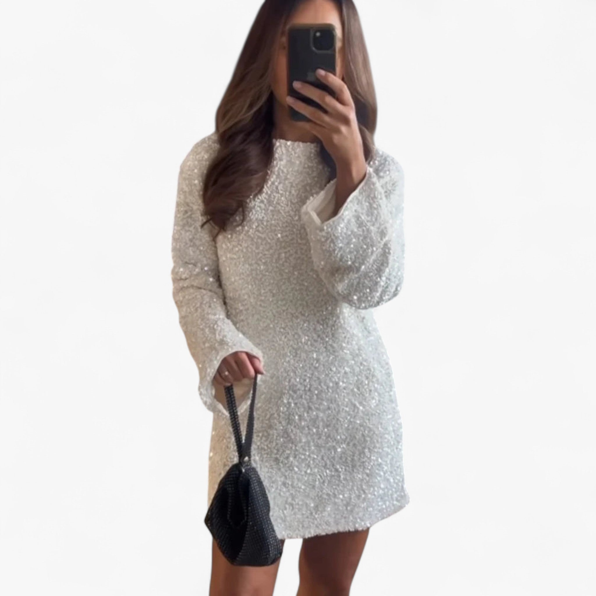 Jenny | Minidress con paillettes - Bianco - 1012402 1itemsoldjan16th Damesmode dresses-ai elegant_dresses-ai spring Tuckhub velori oslo20241009 Women - Concept Palermo