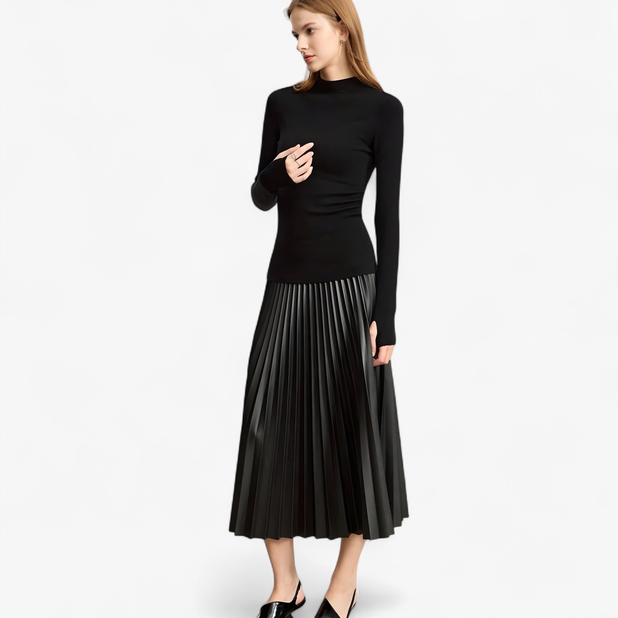 Gelly | Gonna in Pelle Plissettata - Nero - MYLA_NEW Skirt - Concept Palermo