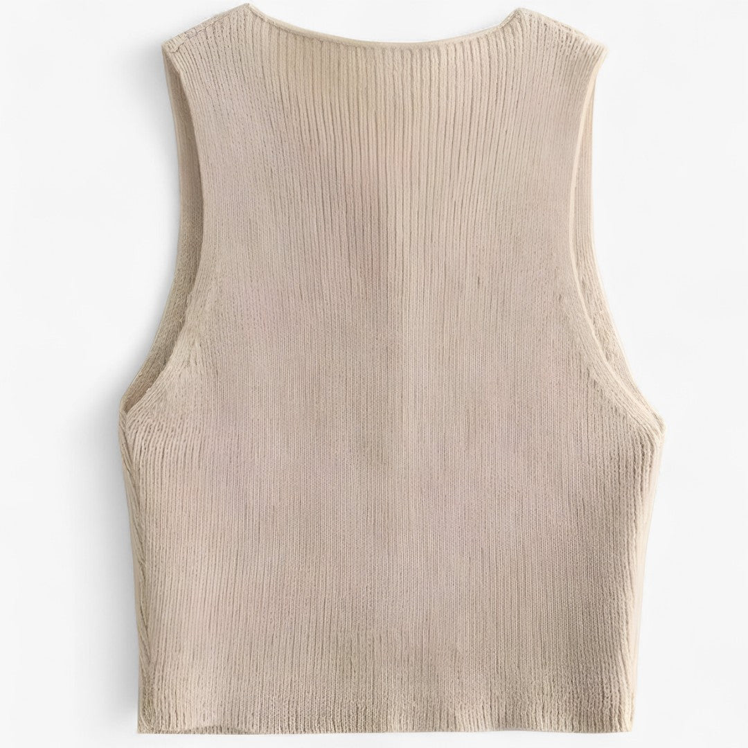 Mirriam | Gilet in maglia beige - - vests - Concept Palermo
