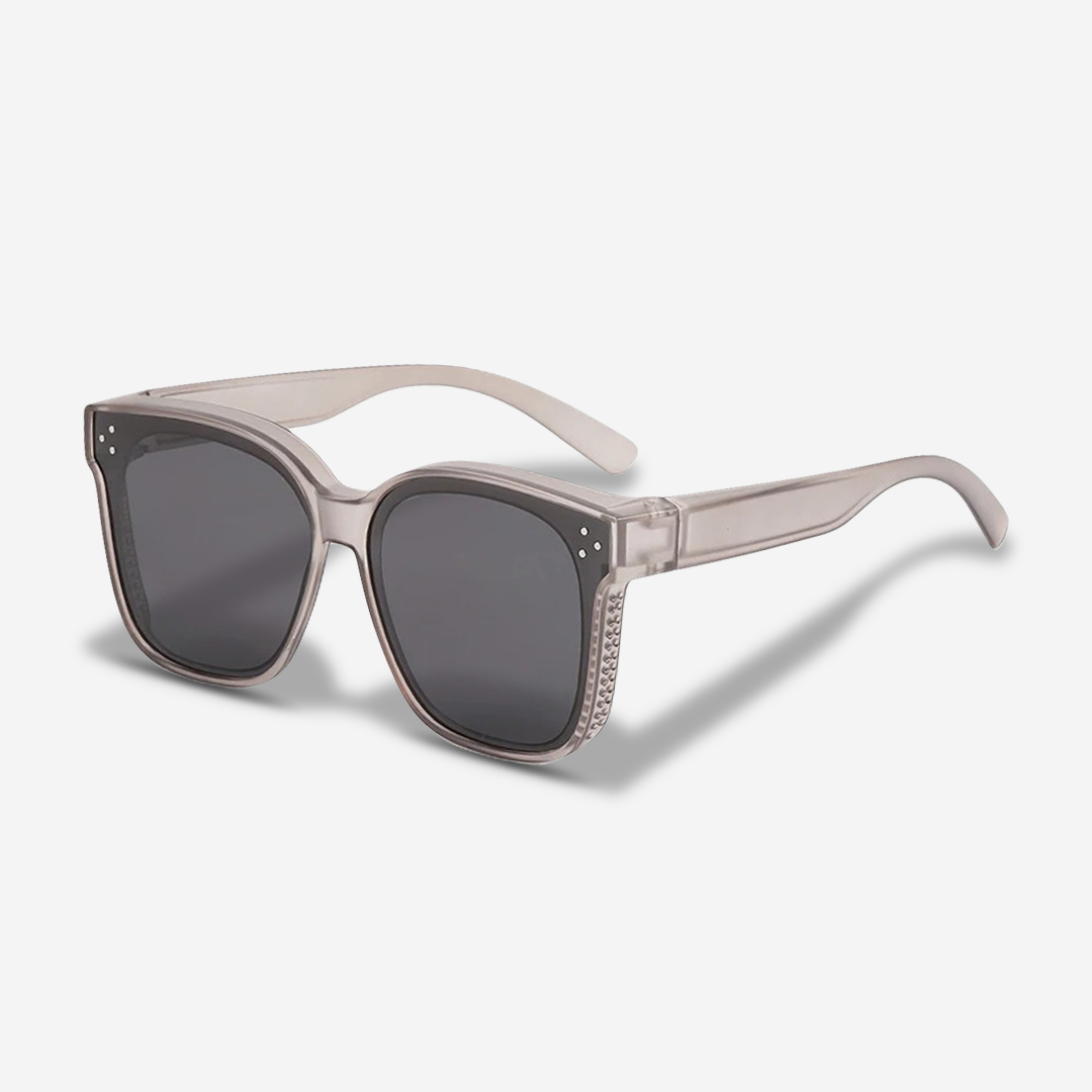ClipShades | Eleganti occhiali da sole per portatori di occhiali - La protezione solare perfetta per i vostri occhiali - Classico Grigio - sun glasses WOMEN - Concept Palermo