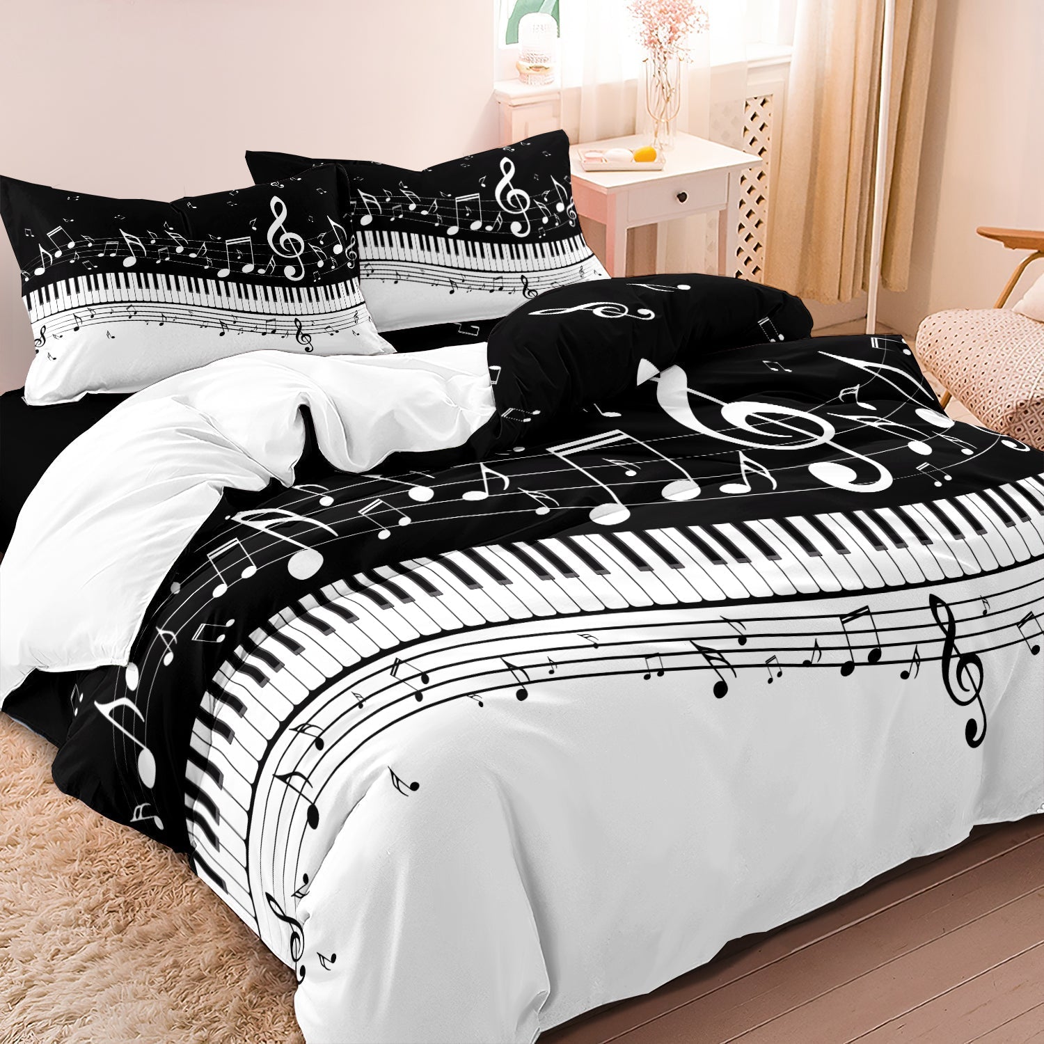 Luxe Layers - Set copripiumino con note di pianoforte e musica - - Beddengoed new_for_google_may - Concept Palermo