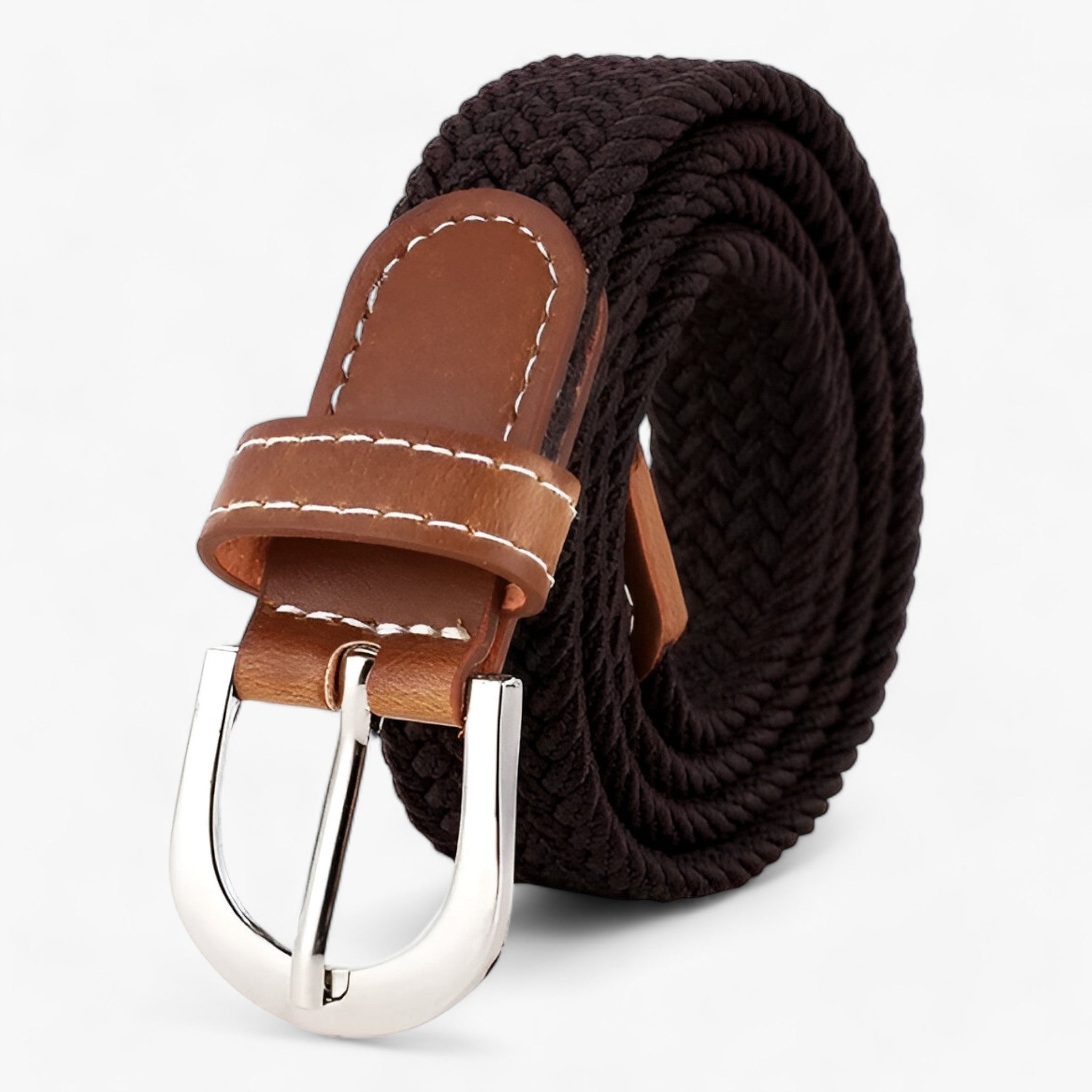 FLEXI | Cintura elastica intrecciata - Confortevole ed elegante - Nero 105CM - 2.5cm ADULT Belts Casual Knitted Solid WOMEN - Concept Palermo