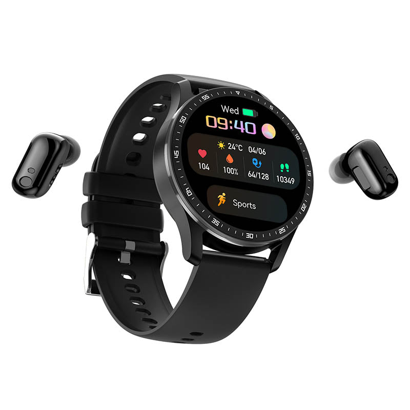 WatchPods | Orologio smart innovativo con cuffie di alta qualità (Compatibile con iPhone e Android) - Nero - alle producten collectie heren heren trui horloge mode - Concept Palermo