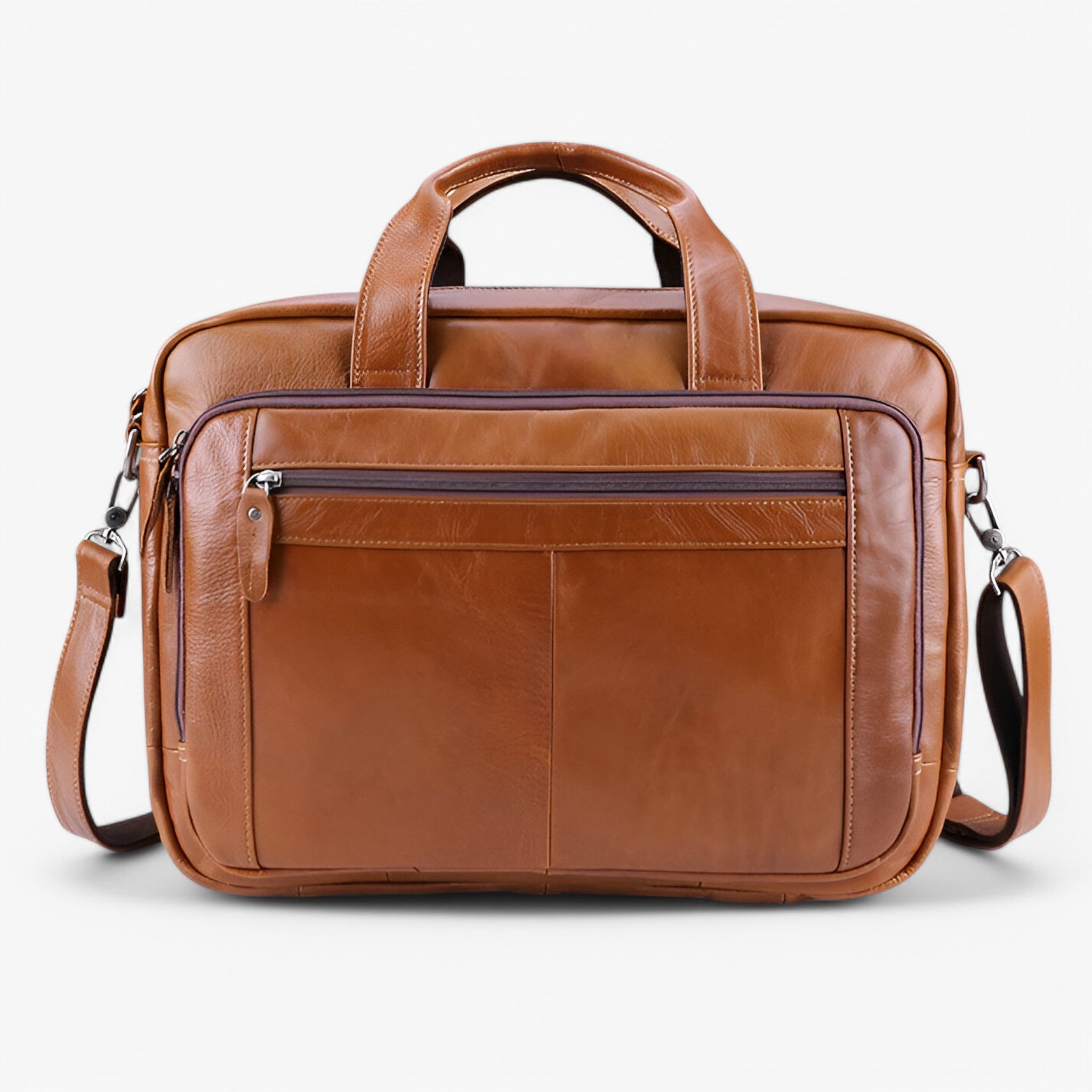 Theo | Borsa per Laptop in Pelle con Tracolla - Marrone - - Concept Palermo