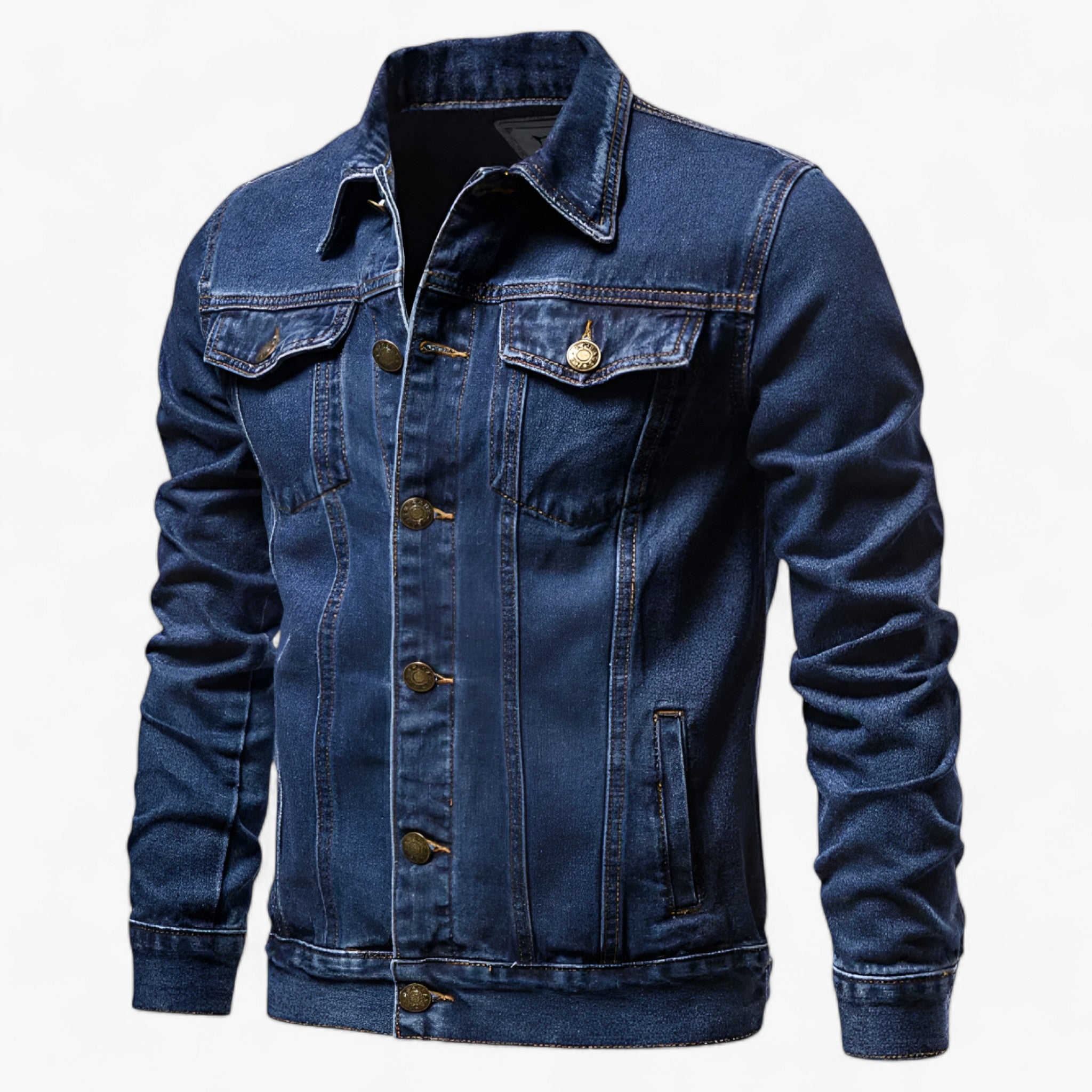 Frederik | Giacca di jeans - Eleganza retrò per uomini - Blu scuro - F044 - Concept Palermo