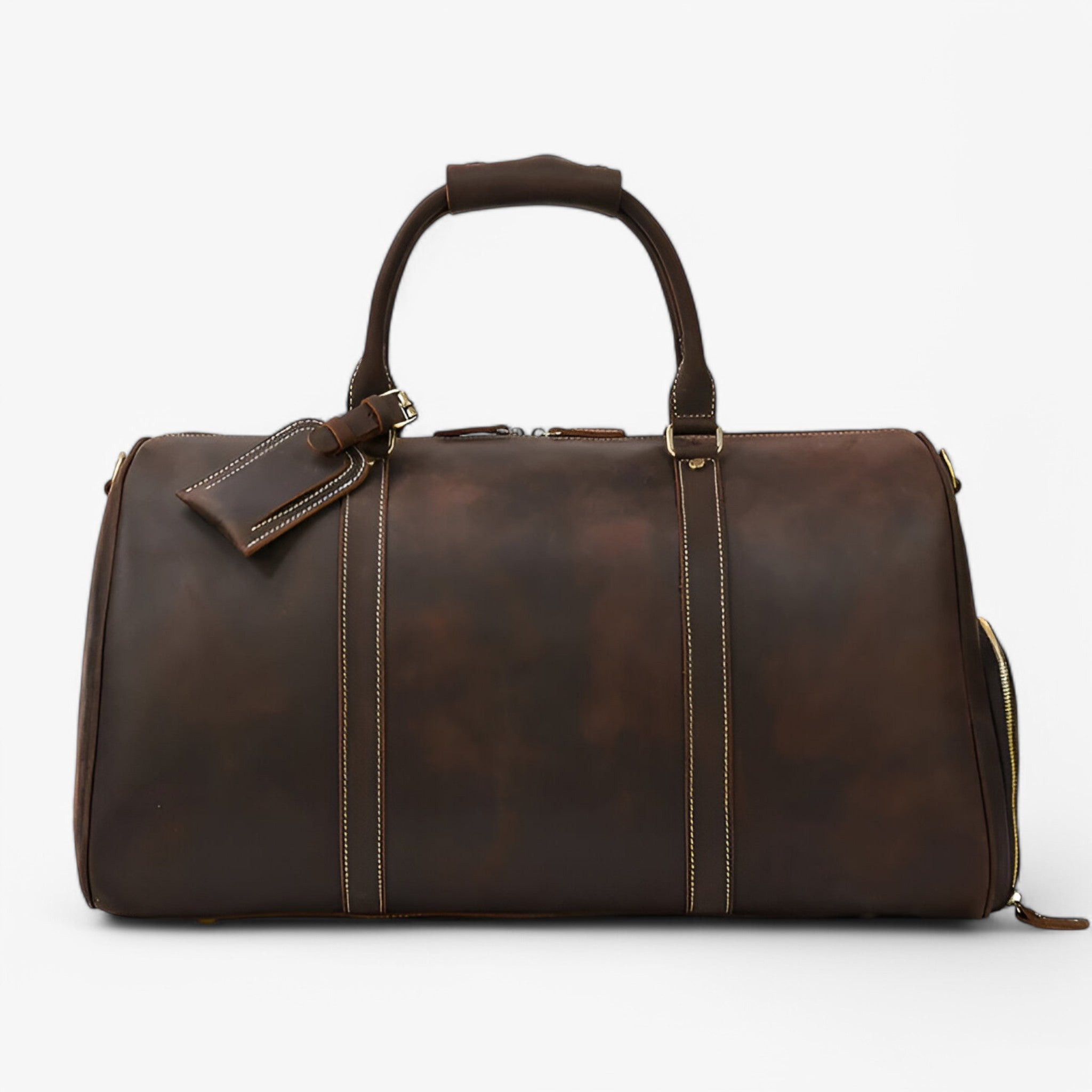 Lorenzo | Elegante Borsa da Viaggio in Pelle - Marrone scuro 55cm - - Concept Palermo