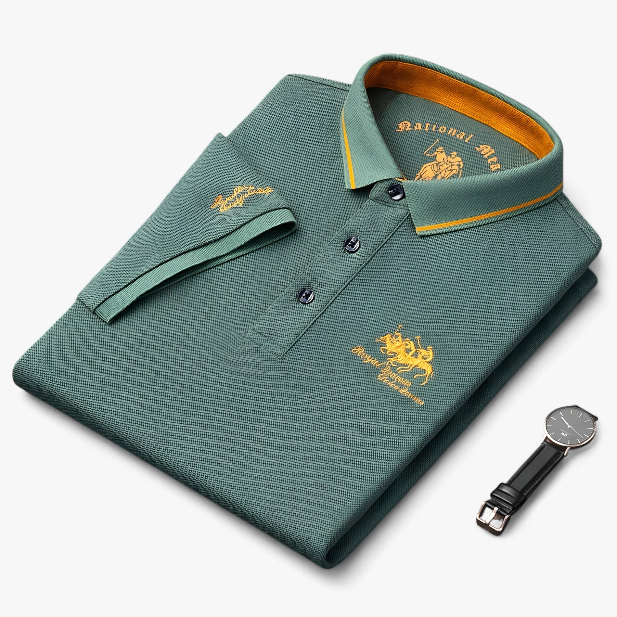 Leonardo | Polo in cotone di lusso - Verde - men's polo men's polo shirt - Concept Palermo