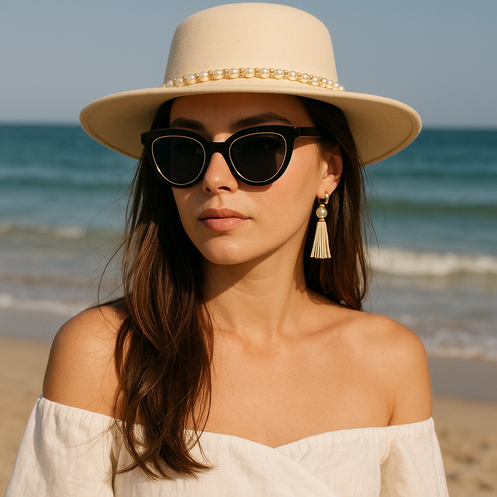 Jannela | Cappello Fedora in Lana con Perle - - - Concept Palermo