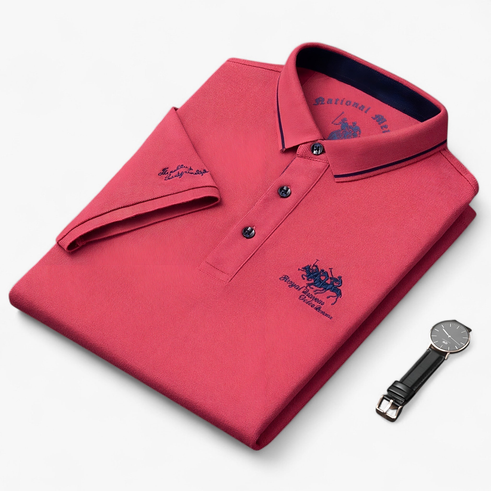 Leonardo | Polo in cotone di lusso - Rosso - men's polo men's polo shirt - Concept Palermo