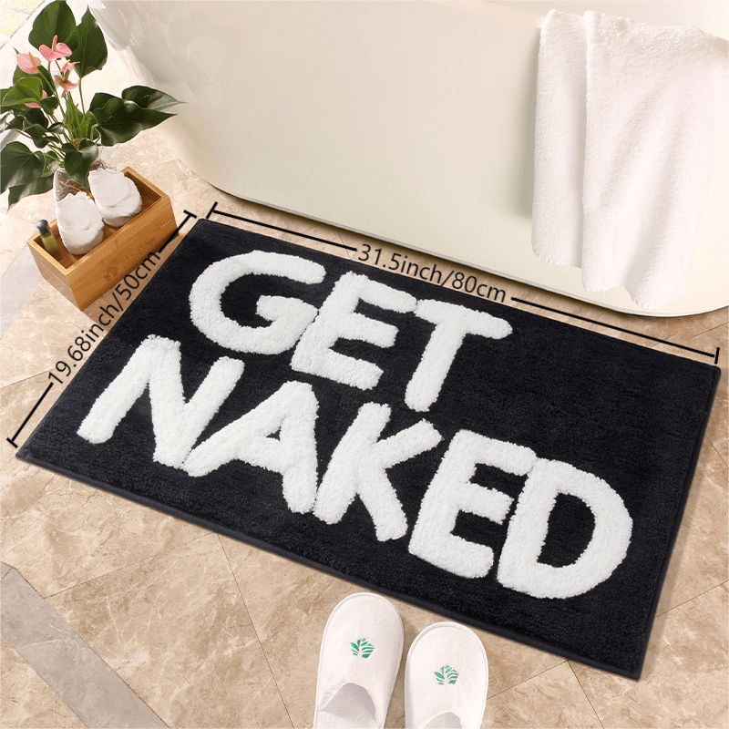 Mila | Tappetino da bagno antiscivolo colorato - Sfondo Nero - Lettere Bianche 50cm*80cm - aitest badkamer - Concept Palermo