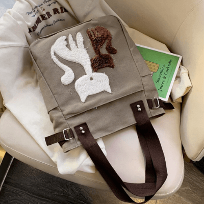 Borsa in tela Cat ricamata - - Bags - Concept Palermo