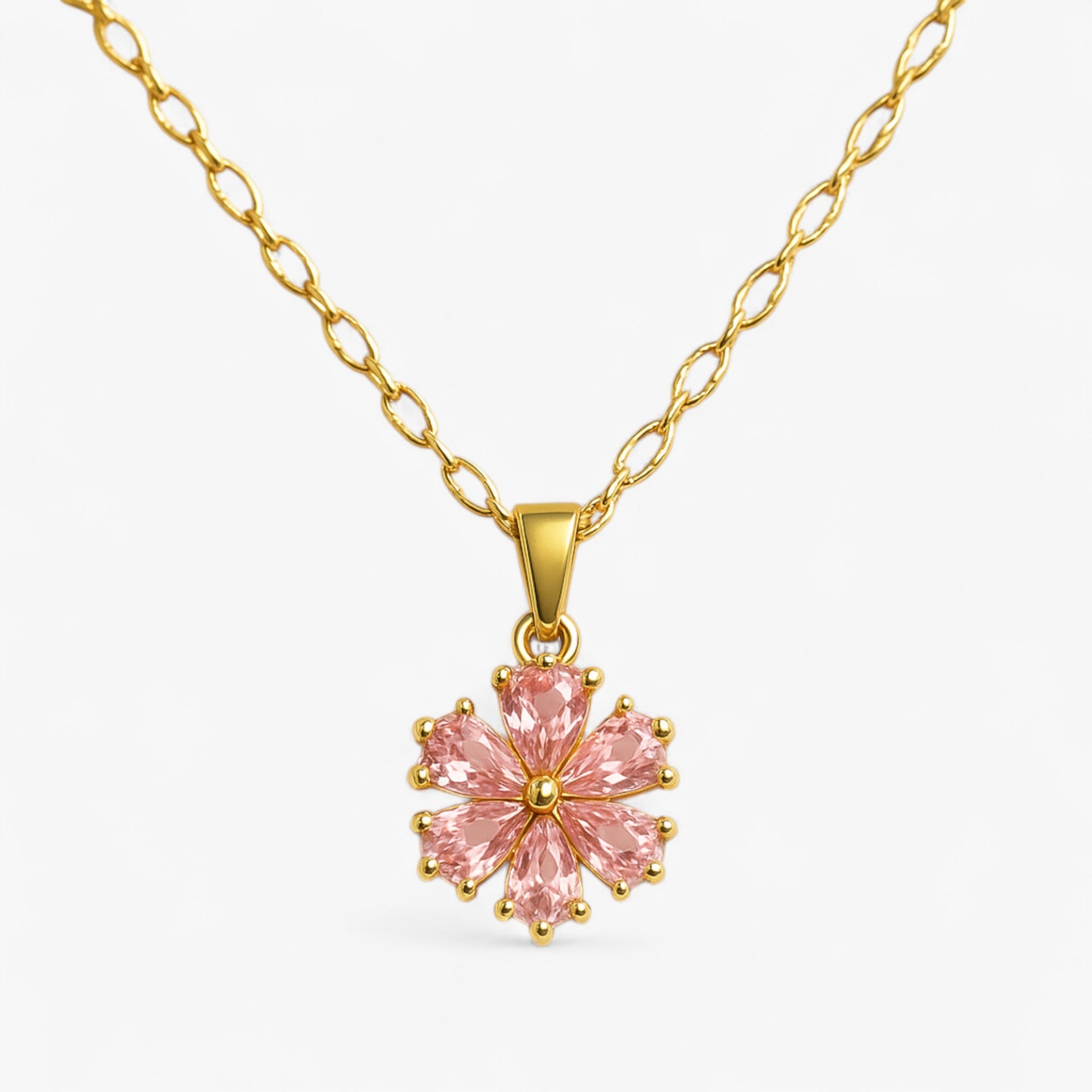 Rosa | Collana romantica Sakura - Elegante e Femminile - Guld - Cute/Romantic fashion NECKLACES Pendant Necklaces Women womens fashion - Concept Palermo