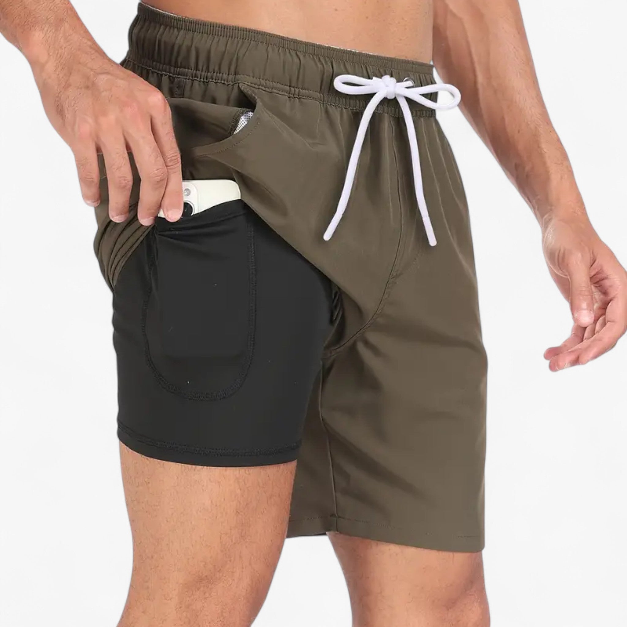 Michael | Costume da Bagno Speedy – Asciugatura Rapida e Comfort - Verde Oliva - Abbigliamento estivo Casual Swim Shorts Costume da bagno Men's Swimwear Spiaggia Summer Essentials Swimwear - Concept Palermo