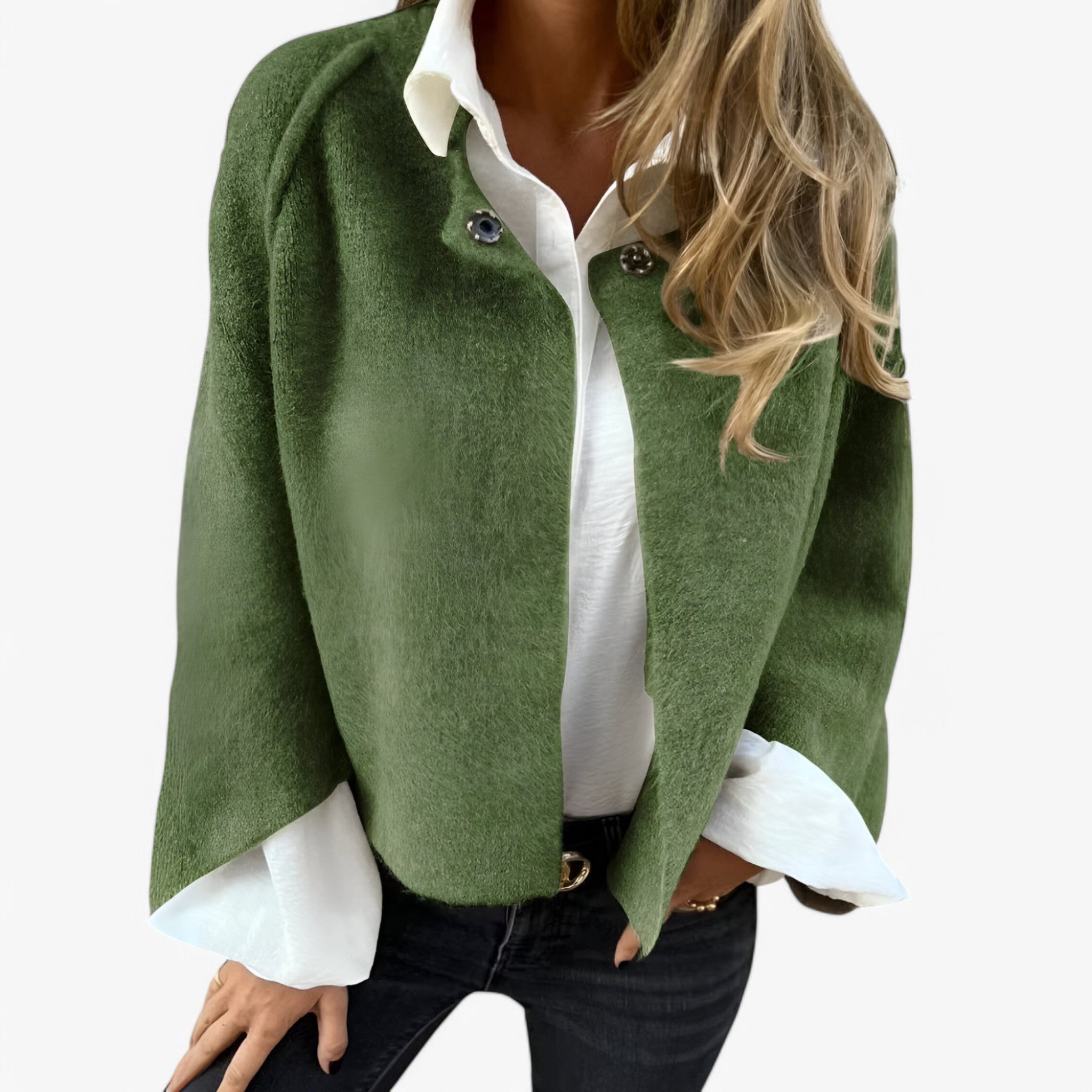 Sophia | Giacca in cashmere - Morbida ed elegante - Verde - coat coats comfy jacket Fashion jacket jacket Jackets ladies_jackets_cardigan new woman women women jackets women's coat Women's Jacket Women's Jackets - Concept Palermo