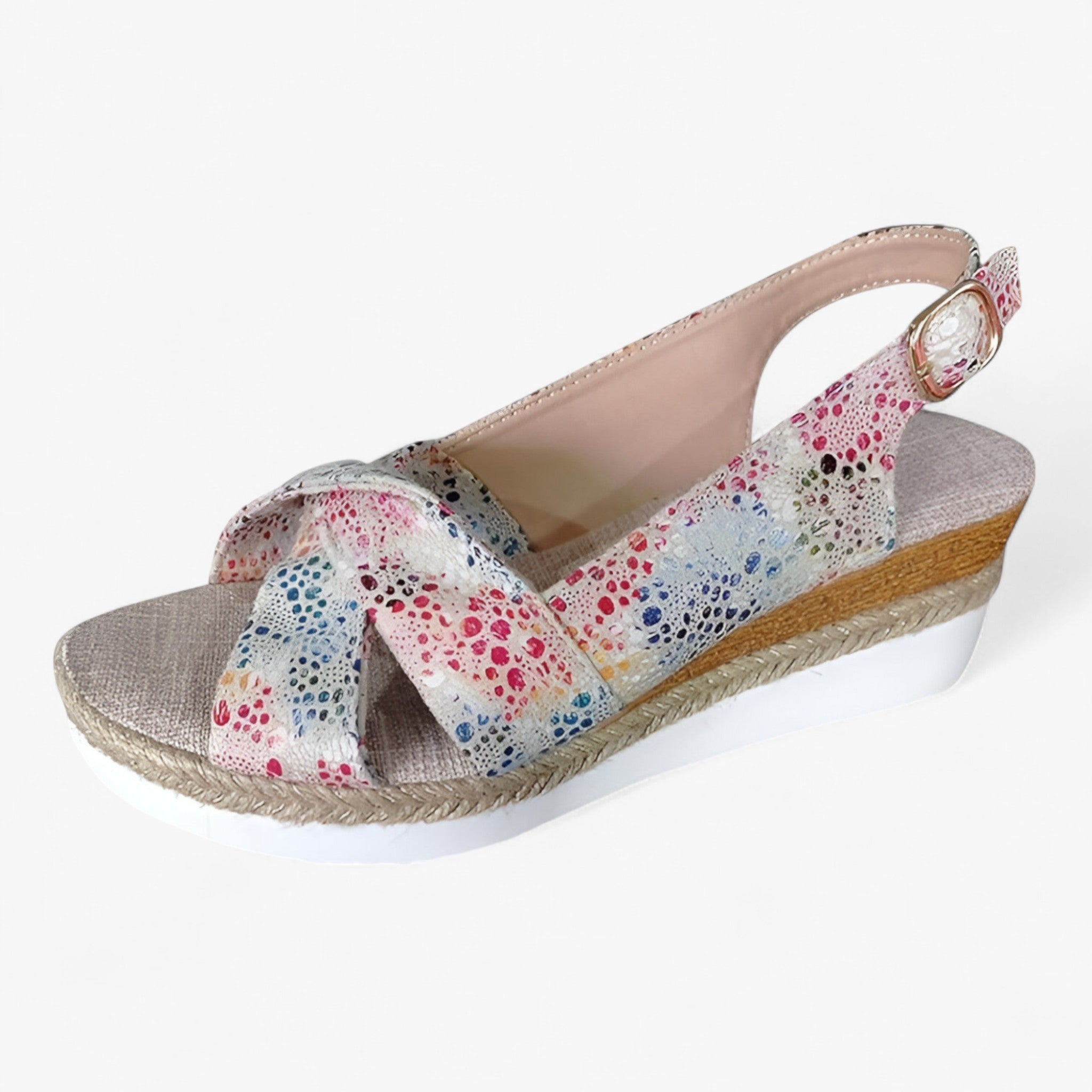 Evangeline | Sandali con zeppa e suola in espadrille - Confortevole ed elegante