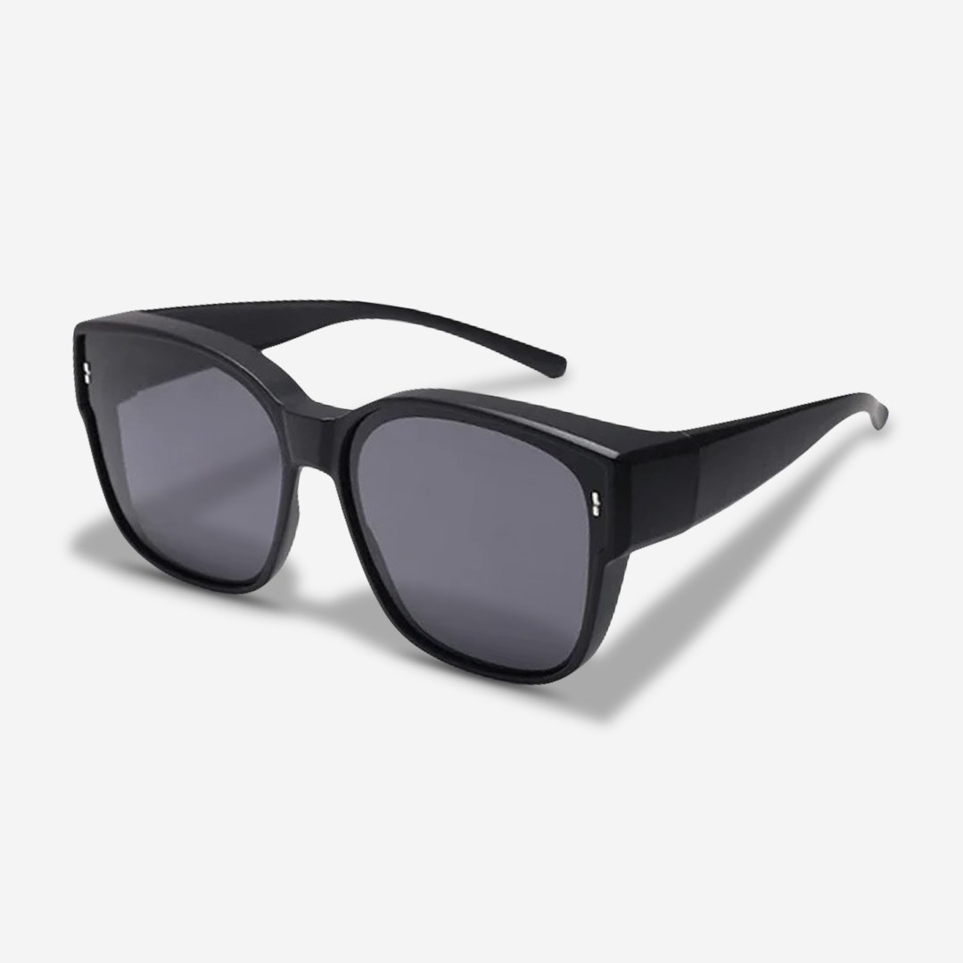 ClipShades | Eleganti occhiali da sole per portatori di occhiali - La protezione solare perfetta per i vostri occhiali - Classico Nero - sun glasses WOMEN - Concept Palermo