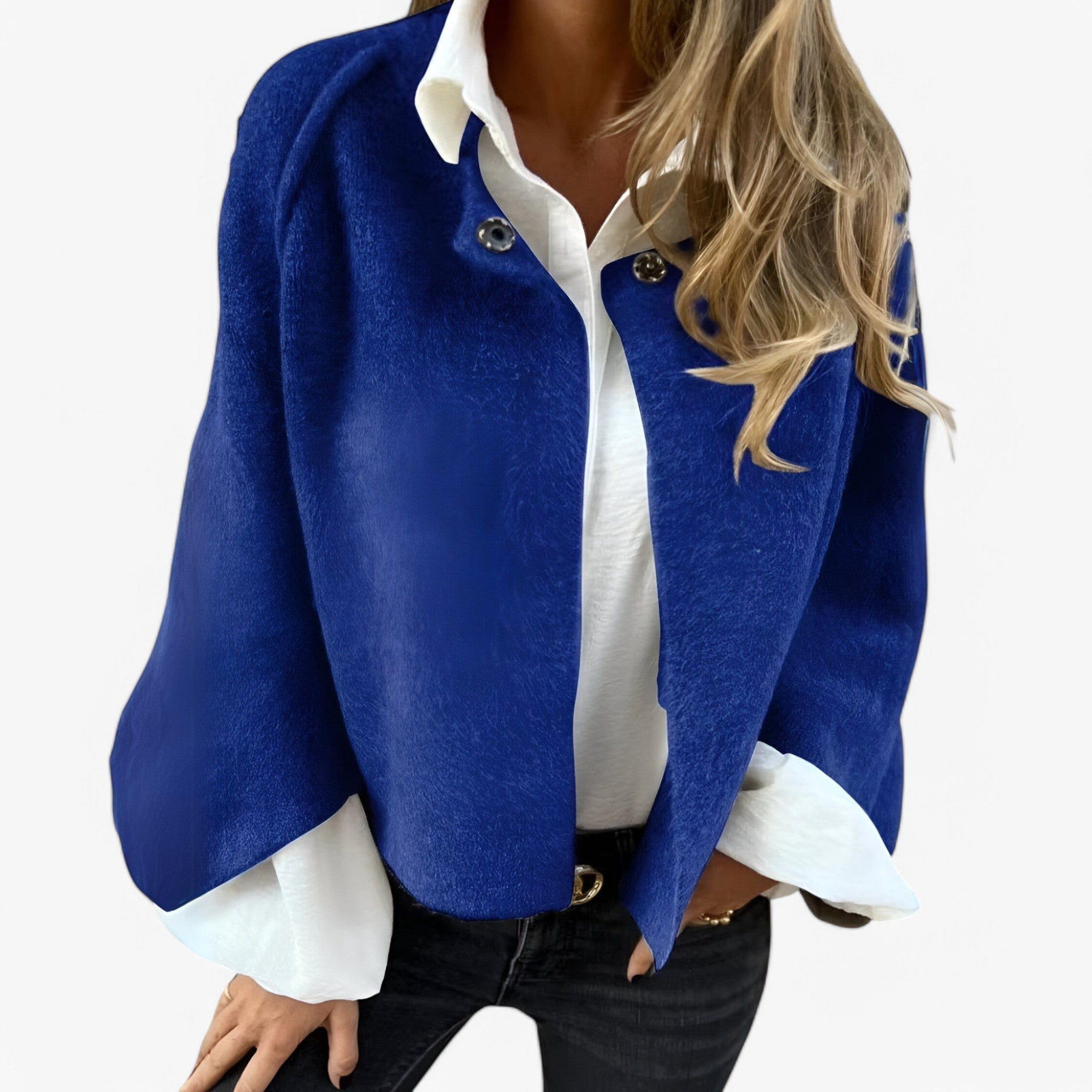 Sophia | Giacca in cashmere - Morbida ed elegante - Blu - coat coats comfy jacket Fashion jacket jacket Jackets ladies_jackets_cardigan new woman women women jackets women's coat Women's Jacket Women's Jackets - Concept Palermo