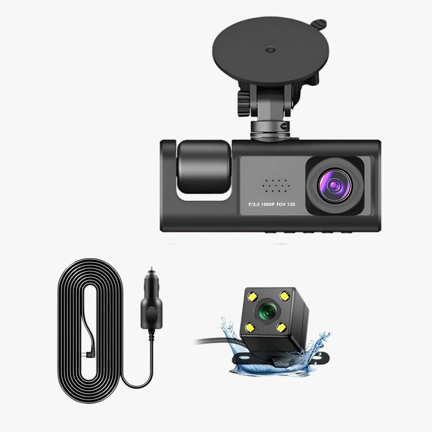 Kayson | Dashcam per auto a 3 canali - Sempre immagini chiare, giorno e notte - - camera gadget - Concept Palermo