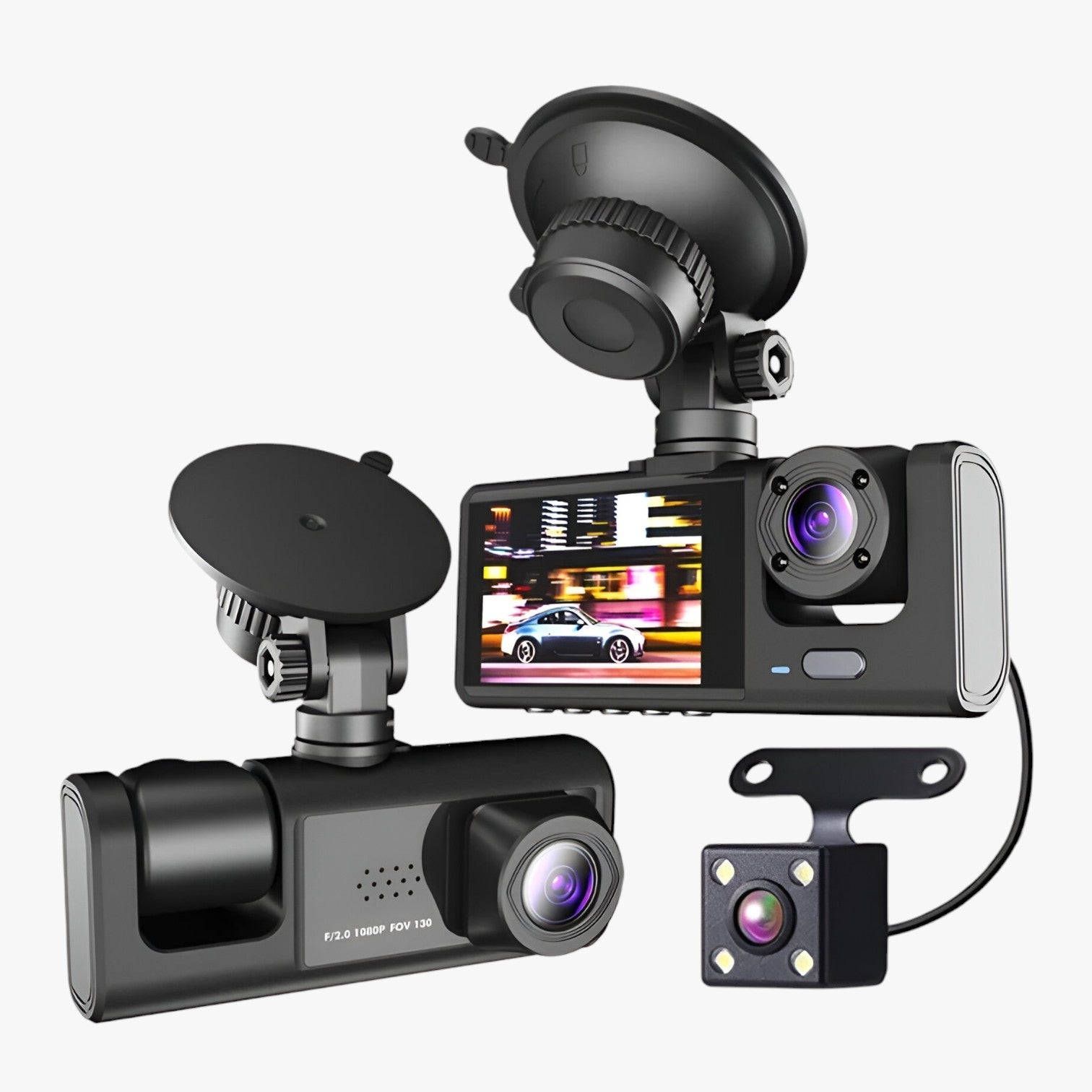 Kayson | Dashcam per auto a 3 canali - Sempre immagini chiare, giorno e notte - - camera gadget - Concept Palermo