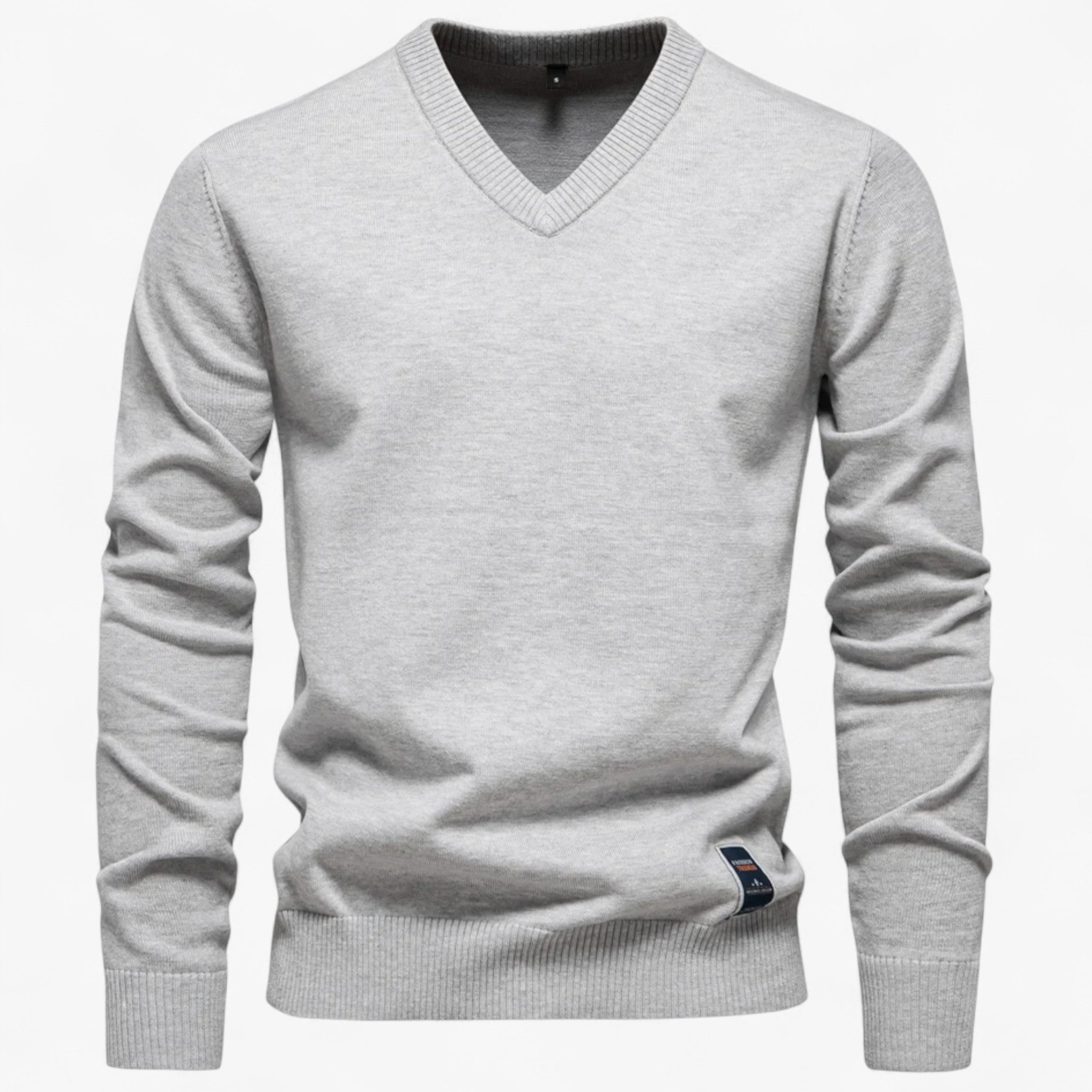 Brent | Maglione da Uomo con Scollo a V - Grigio chiaro - Sweater - Concept Palermo