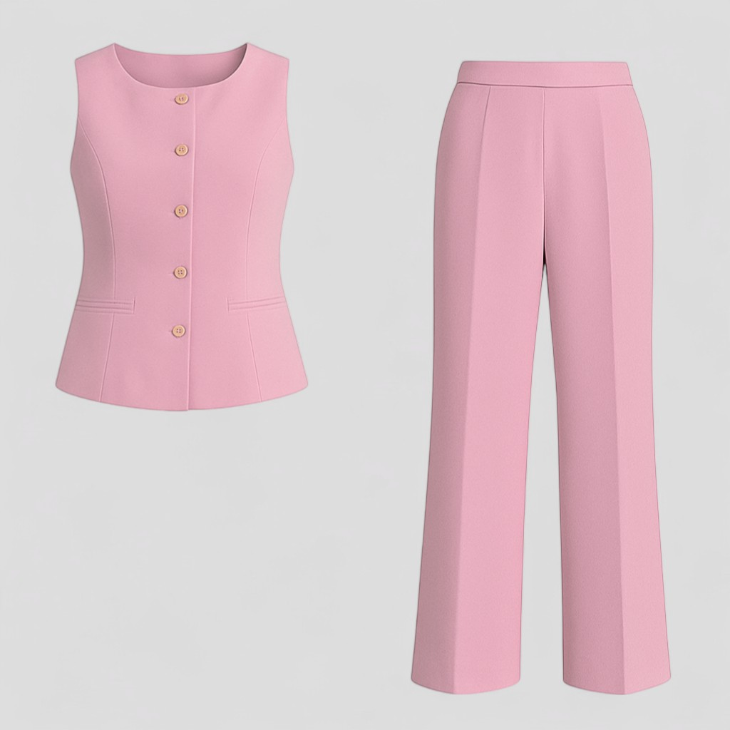 Ambra | Completo Donna Elegante per Ogni Occasione - Rosa - abbigliamento estivo abbigliamento femminile completo elegante design raffinato moda giorno e sera outfit versatile set coordinato elegante set di moda stile casual tessuto leggero - Concept Palermo