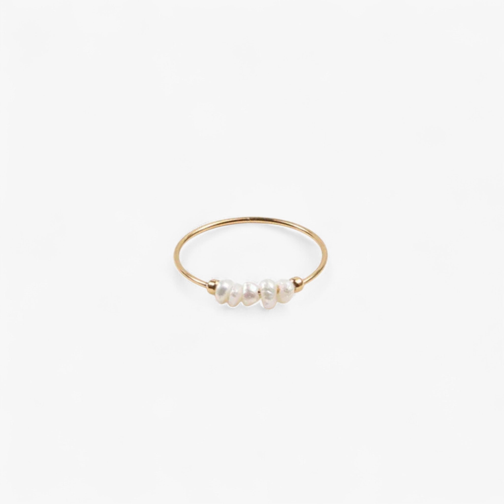 Anello Donna Elegante con Perle d'Acqua Dolce - - acciaio inossidabile anello donna elegante gioiello ipoallergenico oro 18K perle perle d'acqua dolce regolabile - Concept Palermo