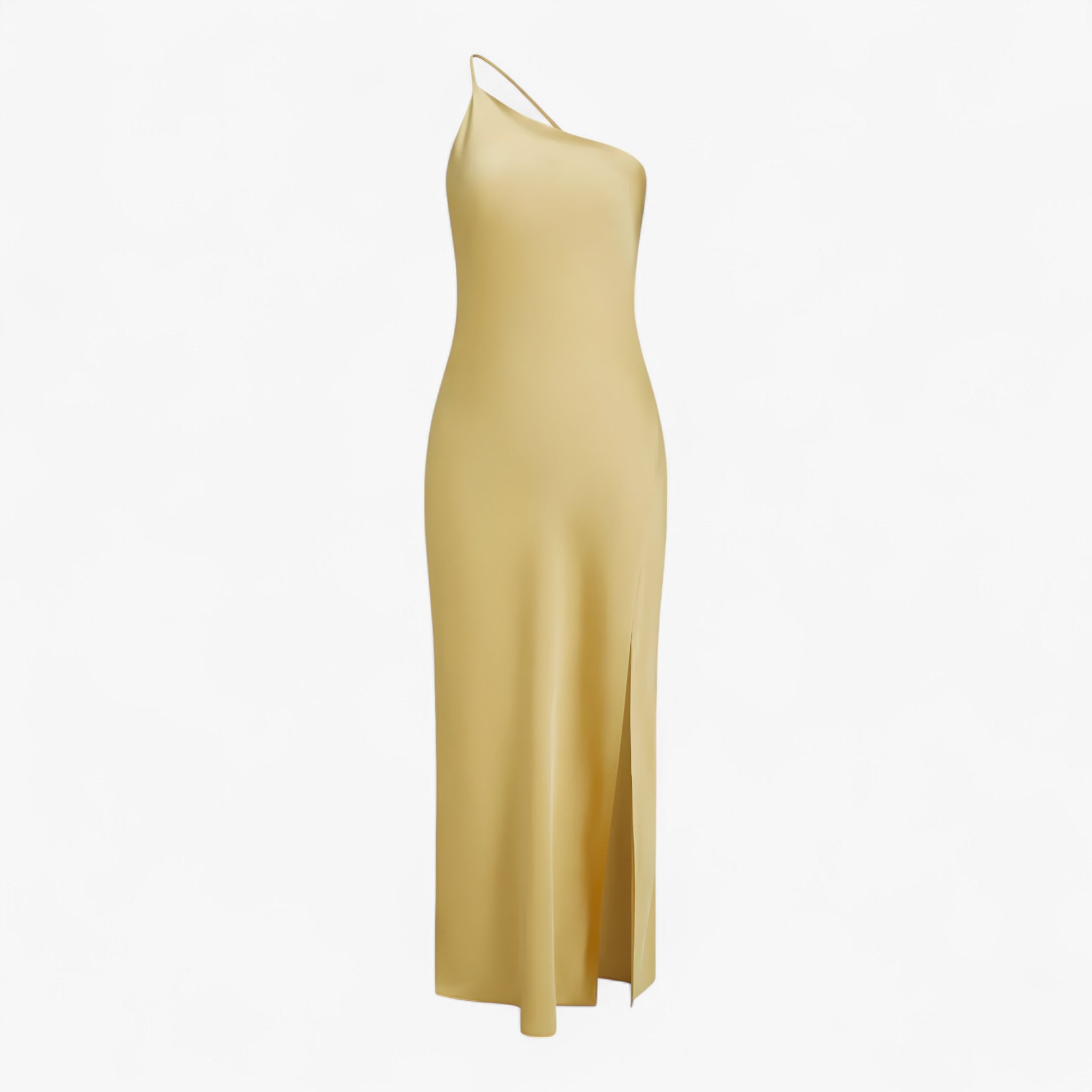 Jenny | Abito Lungo in Satin Moonlight - Giallo - - Concept Palermo